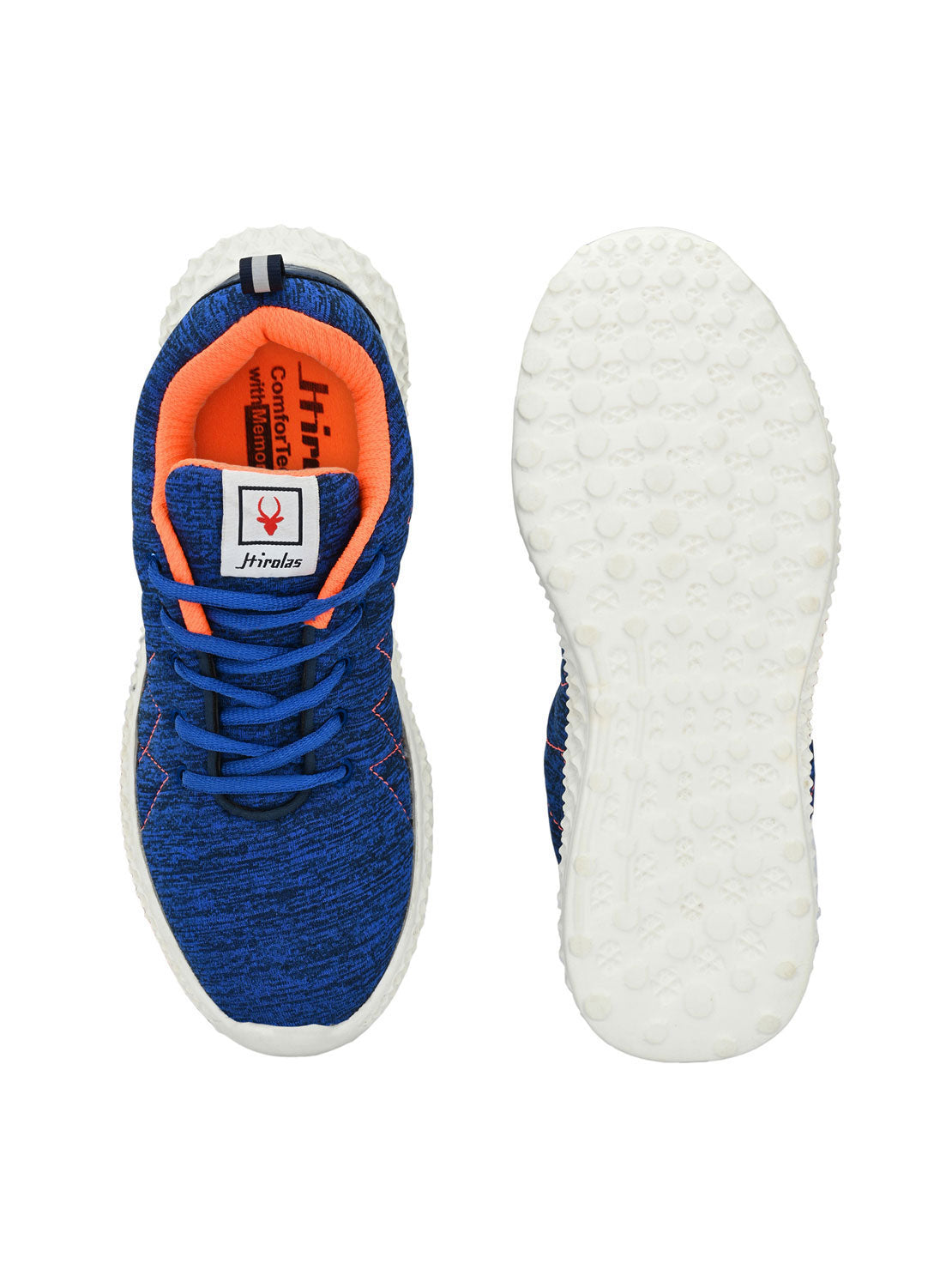 Hirolas® Men's Blue Mesh Running/Walking/Gym Lace Up Sport Shoes (HRL2025BLU)