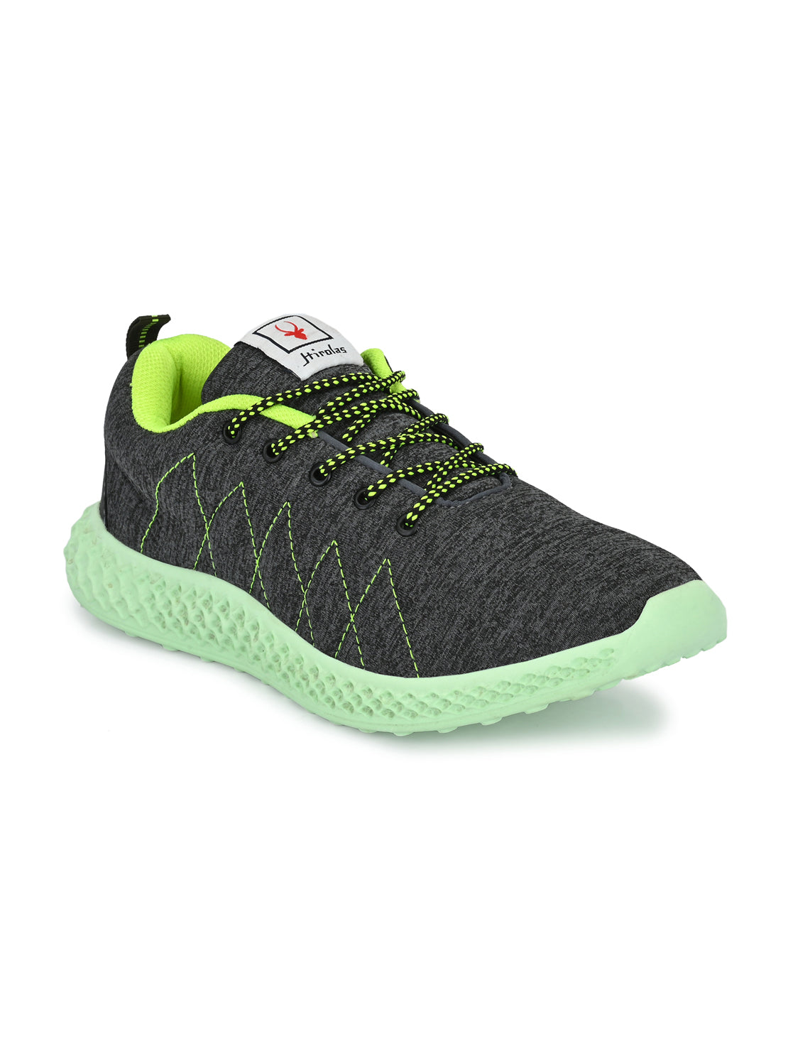 Hirolas® Men's Grey Mesh Running/Walking/Gym Lace Up Sport Shoes (HRL2025GRY)