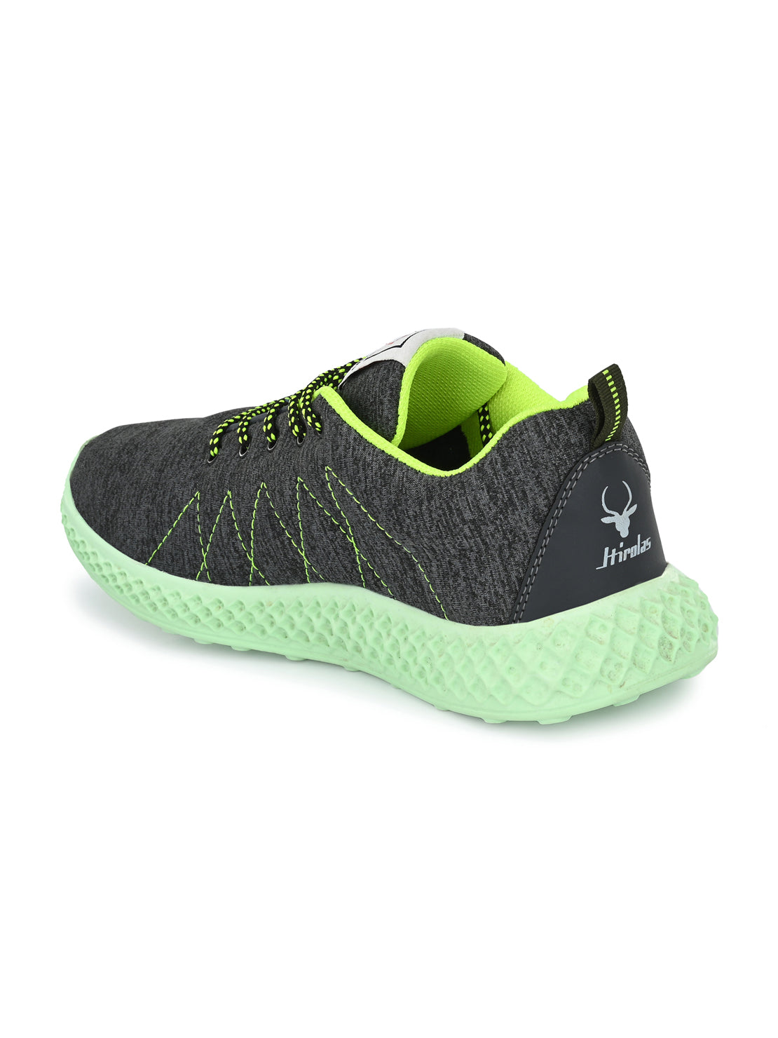 Hirolas® Men's Grey Mesh Running/Walking/Gym Lace Up Sport Shoes (HRL2025GRY)