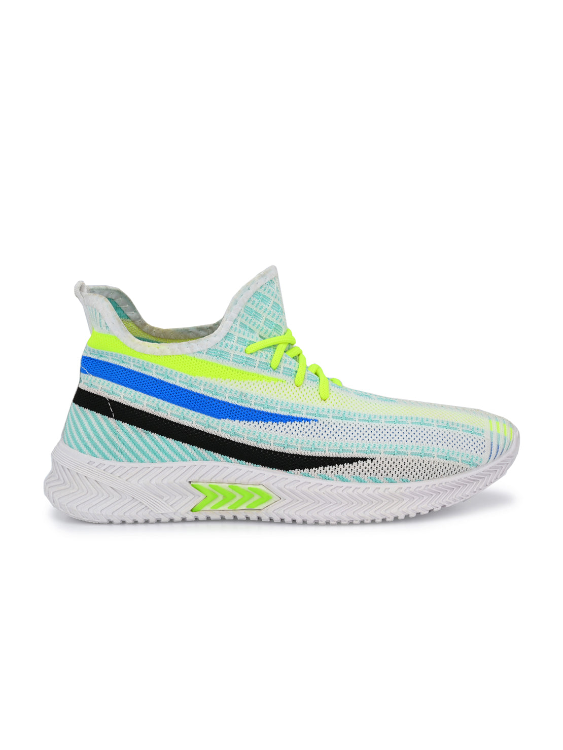 Hirolas® Men's White Knitted Running/Walking/Gym Lace Up Sport Shoes (HRL2037WHT)