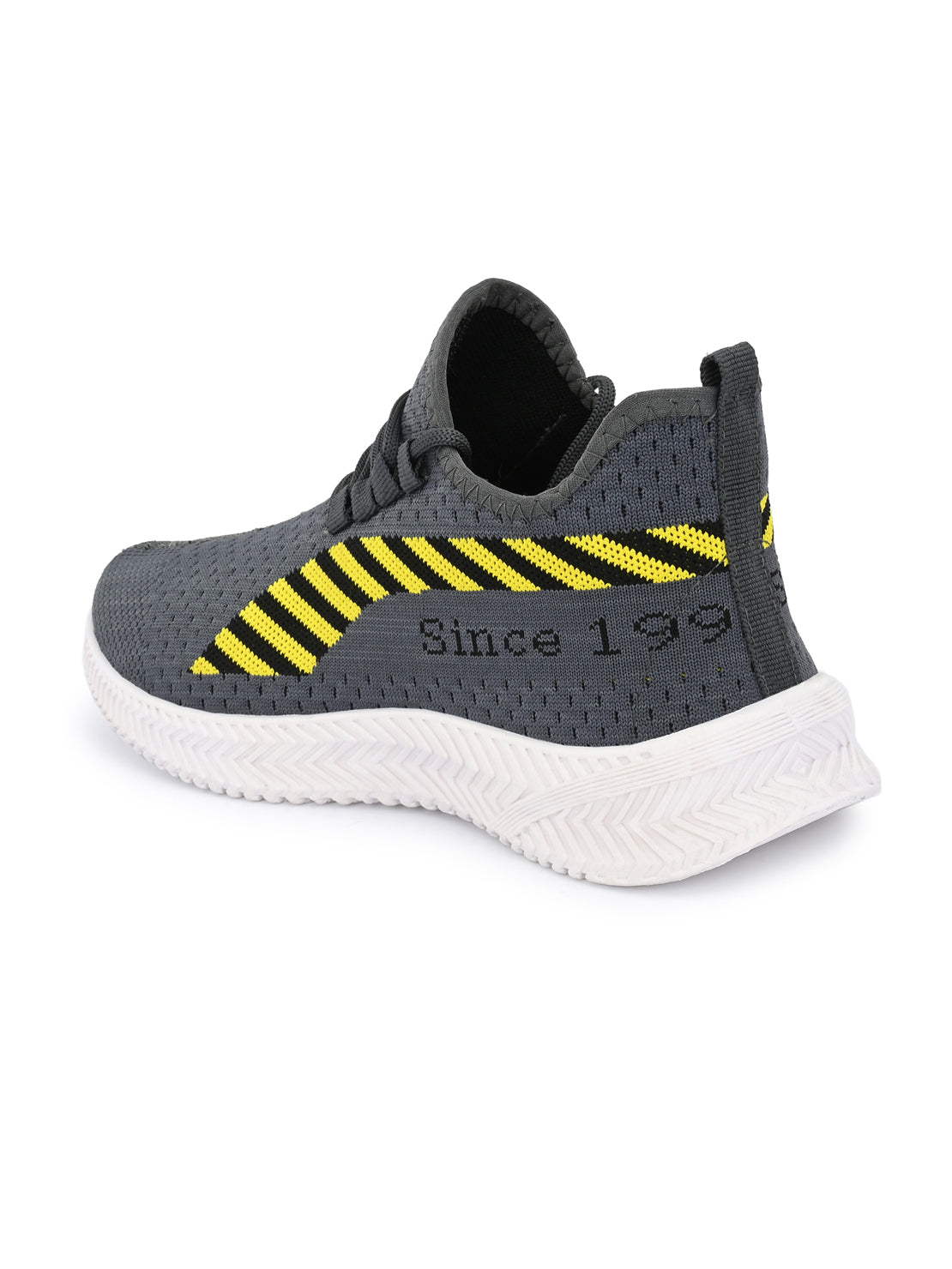 Hirolas® Men's Grey Knitted Running/Walking/Gym Lace Up Sport Shoes (HRL2038GRY)