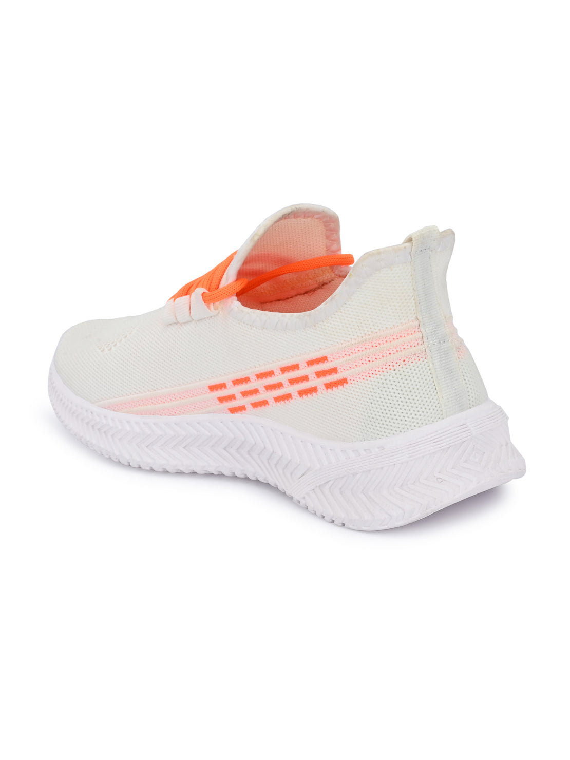 Hirolas® Men's White Knitted Running/Walking/Gym Lace Up Sport Shoes (HRL2042WHT)