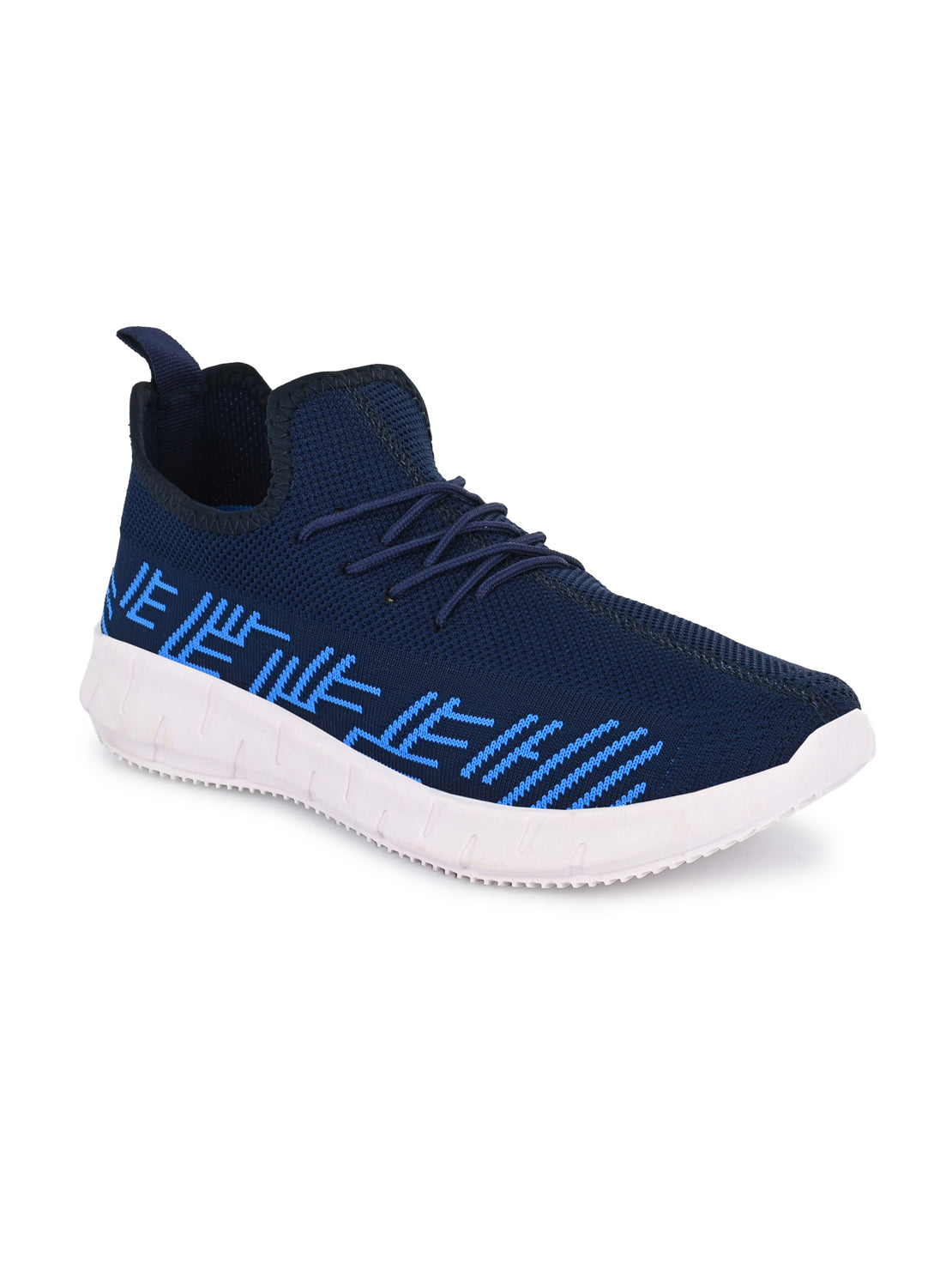 Hirolas® Men's Blue Knitted Running/Walking/Gym Lace Up Sport Shoes (HRL2049BLU)