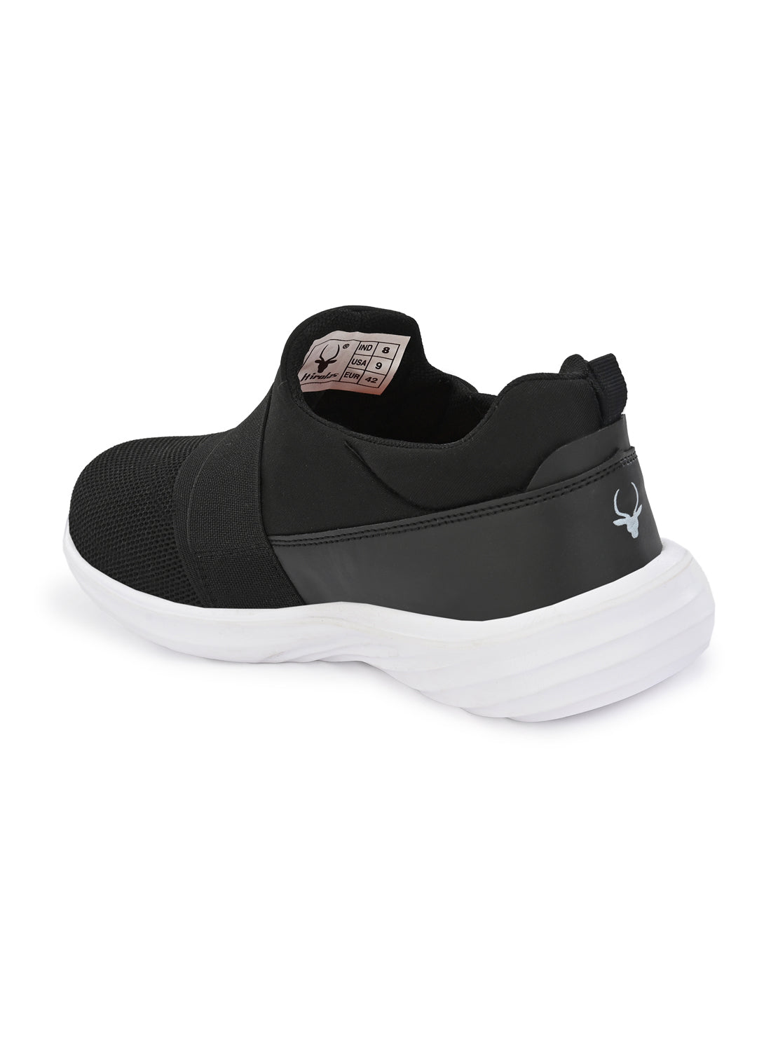 Hirolas® Men's Black Mesh Running/Walking/Gym Slip On Sport Shoes (HRL2058BLK)