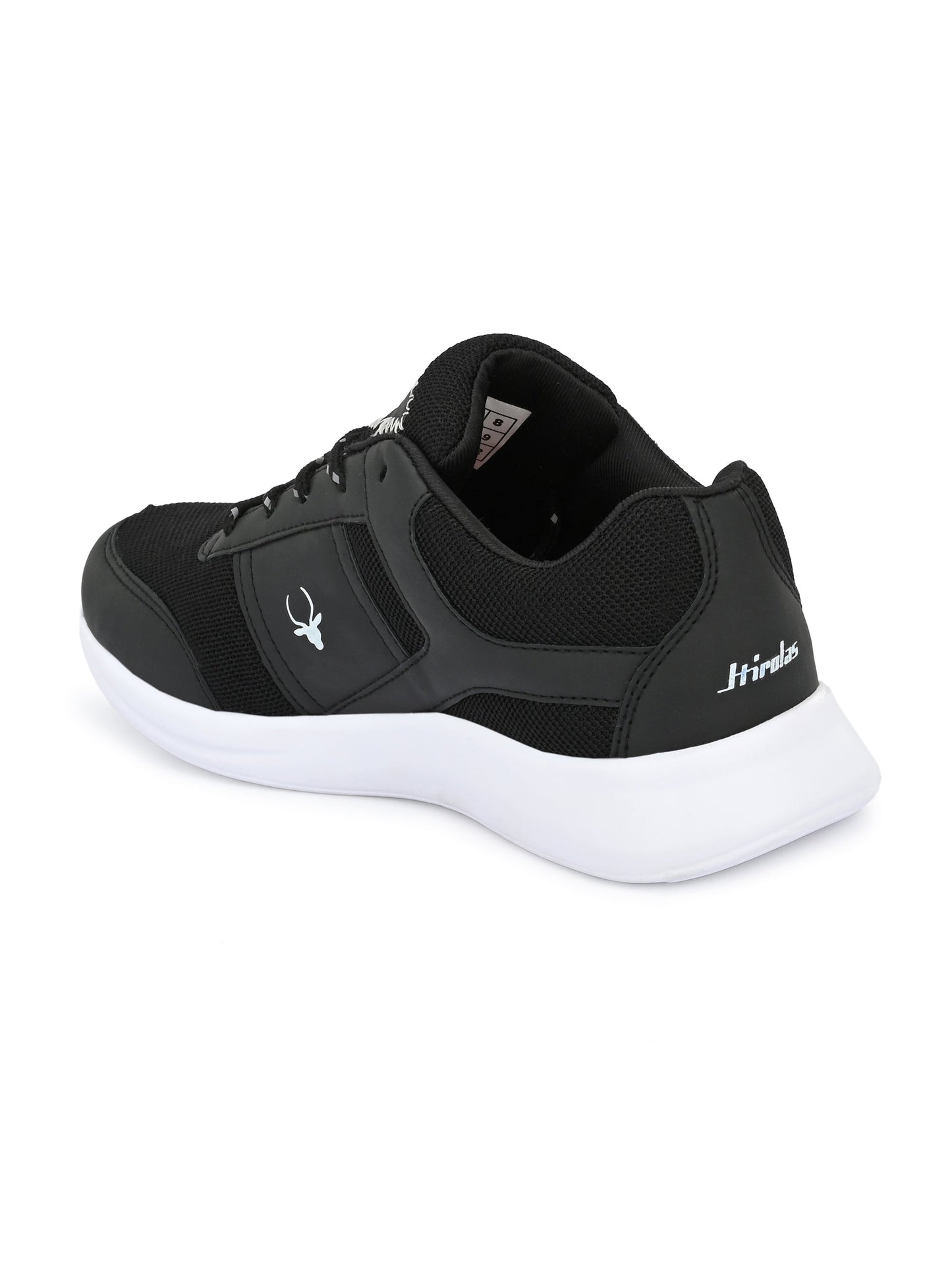 Hirolas® Men's Black Synthetic Leather Lace Up Walking Sport Shoes (HRL2075BLK)