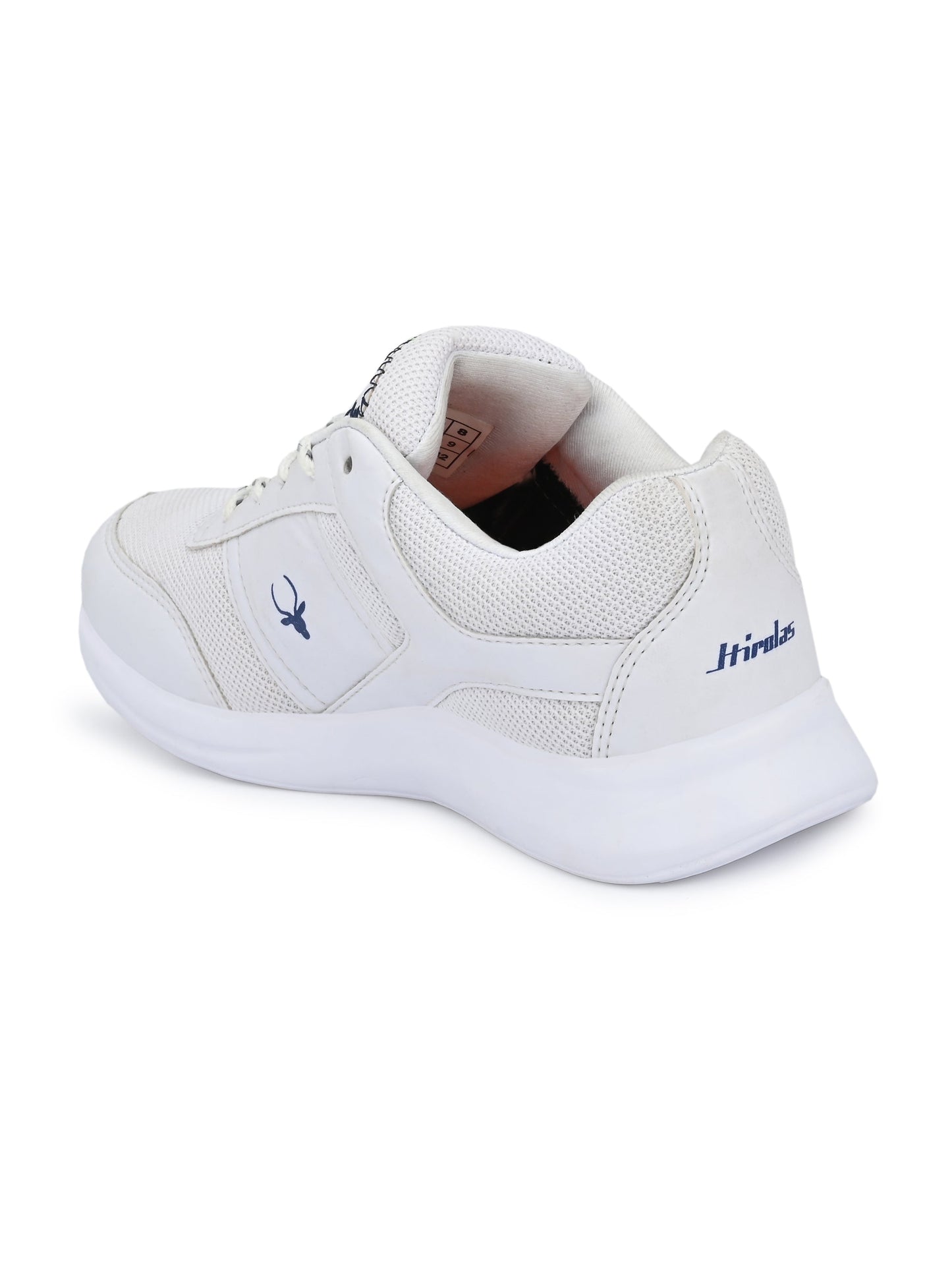 Hirolas® Men's White Synthetic Leather Lace Up Walking Sports Shoes (HRL2075WHT)