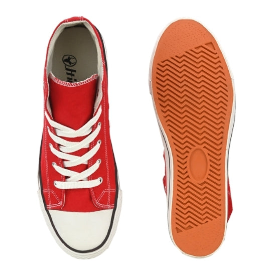 Hirolas Men's Red Canvas Vulcansied Skateboard Lace Up Ankle Length Sneaker Shoes (HRL2077RED)