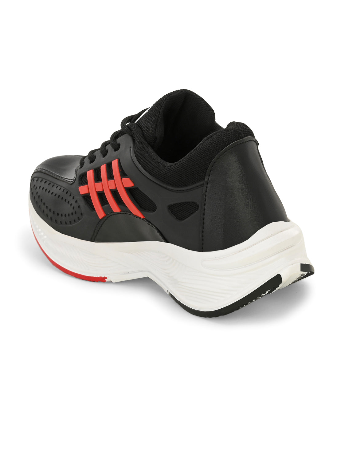 Hirolas® Men's Black/Red Velocity Max Running Lace Up Sport Shoes (HRL2078BLR)