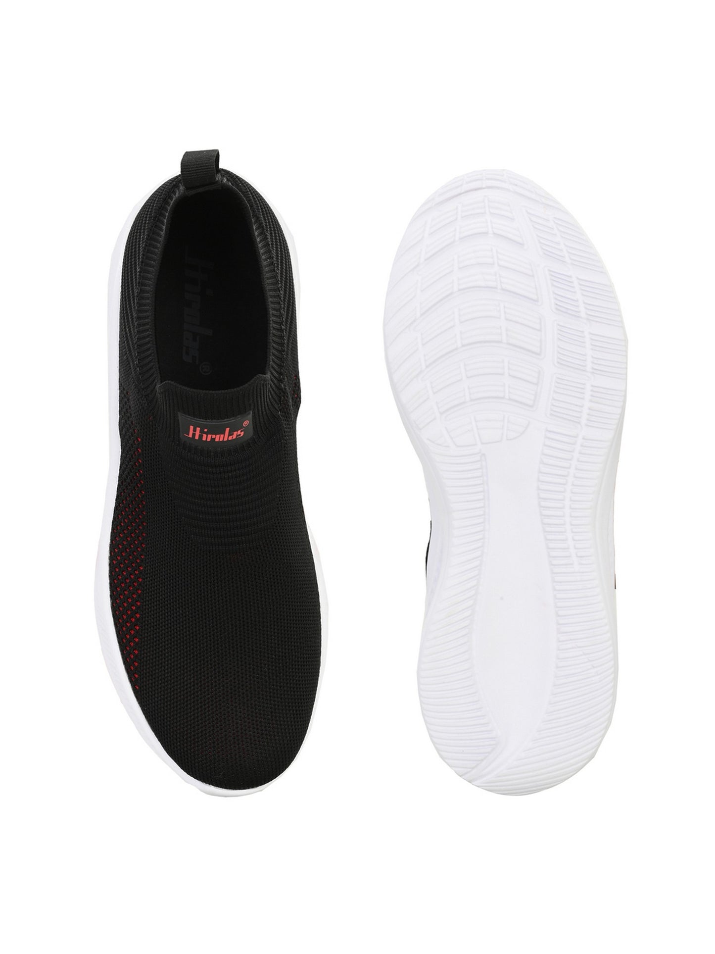 Hirolas® Men's GlideFit Sports Running Shoes.- Black/Red HRL2080BLR