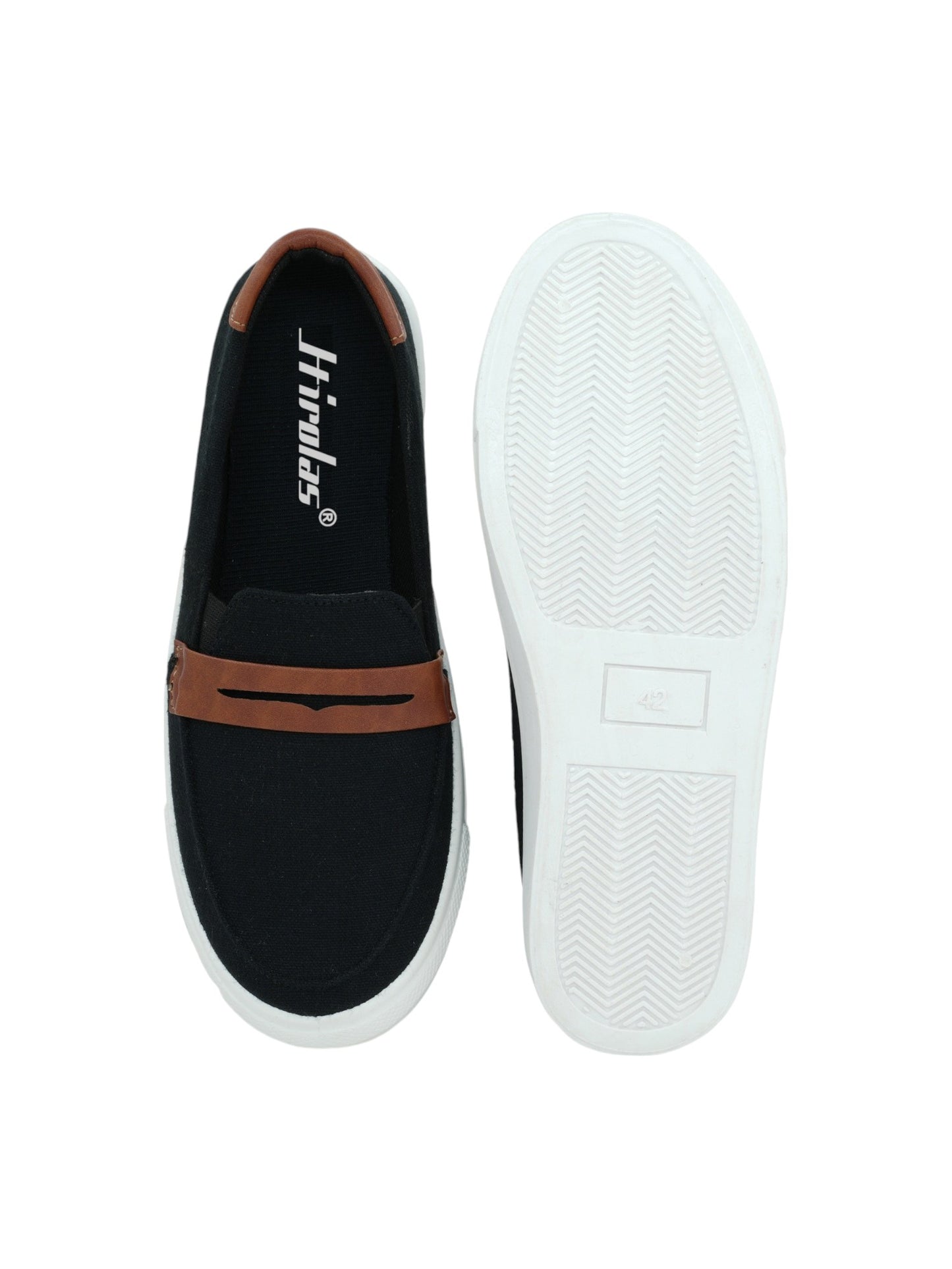 Hirolas® Men's Casual Canvas Loafers - Black -HRL2082BLK