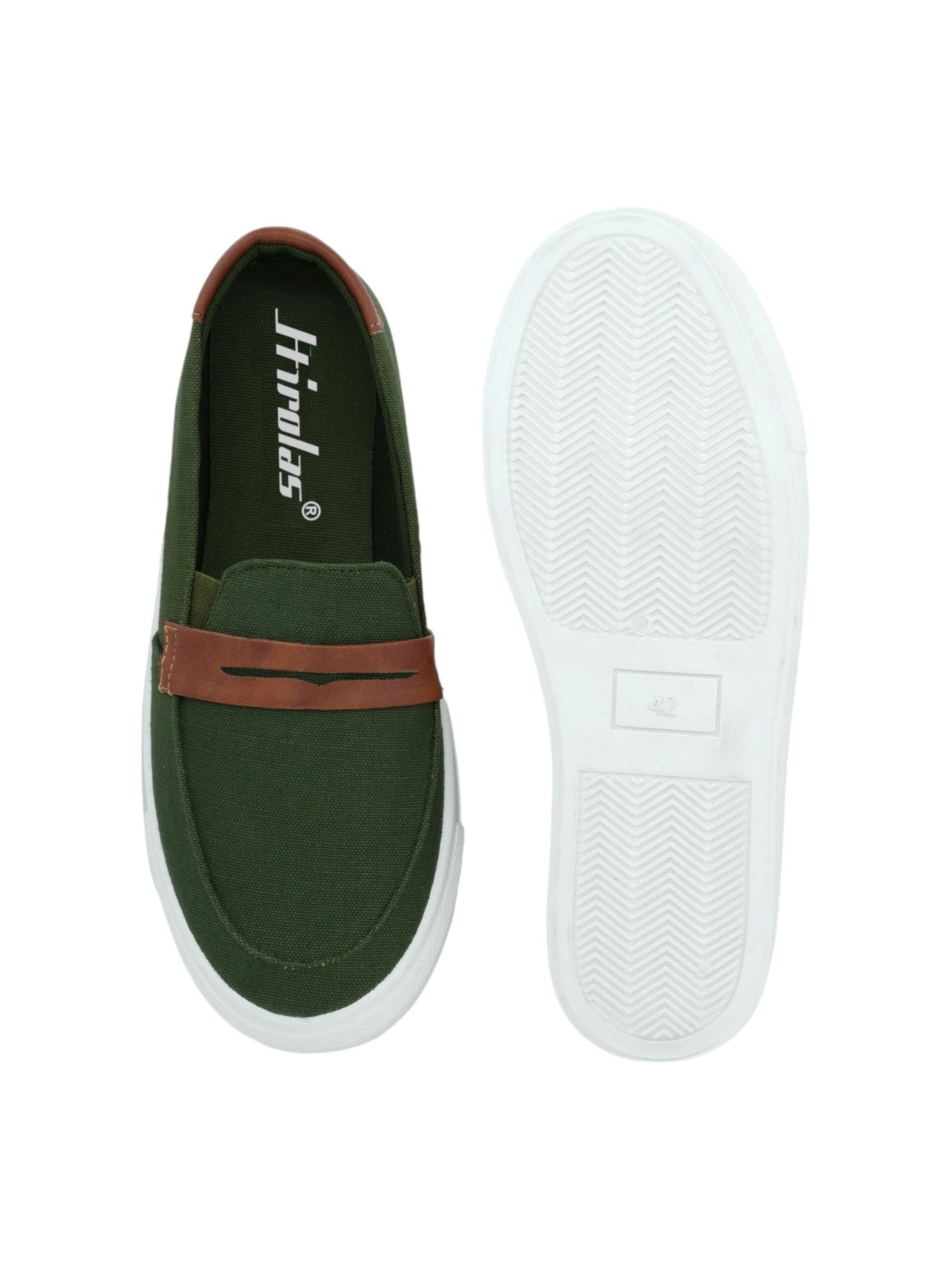 Hirolas® Men's Casual Canvas Loafers - Green -HRL2082GRN