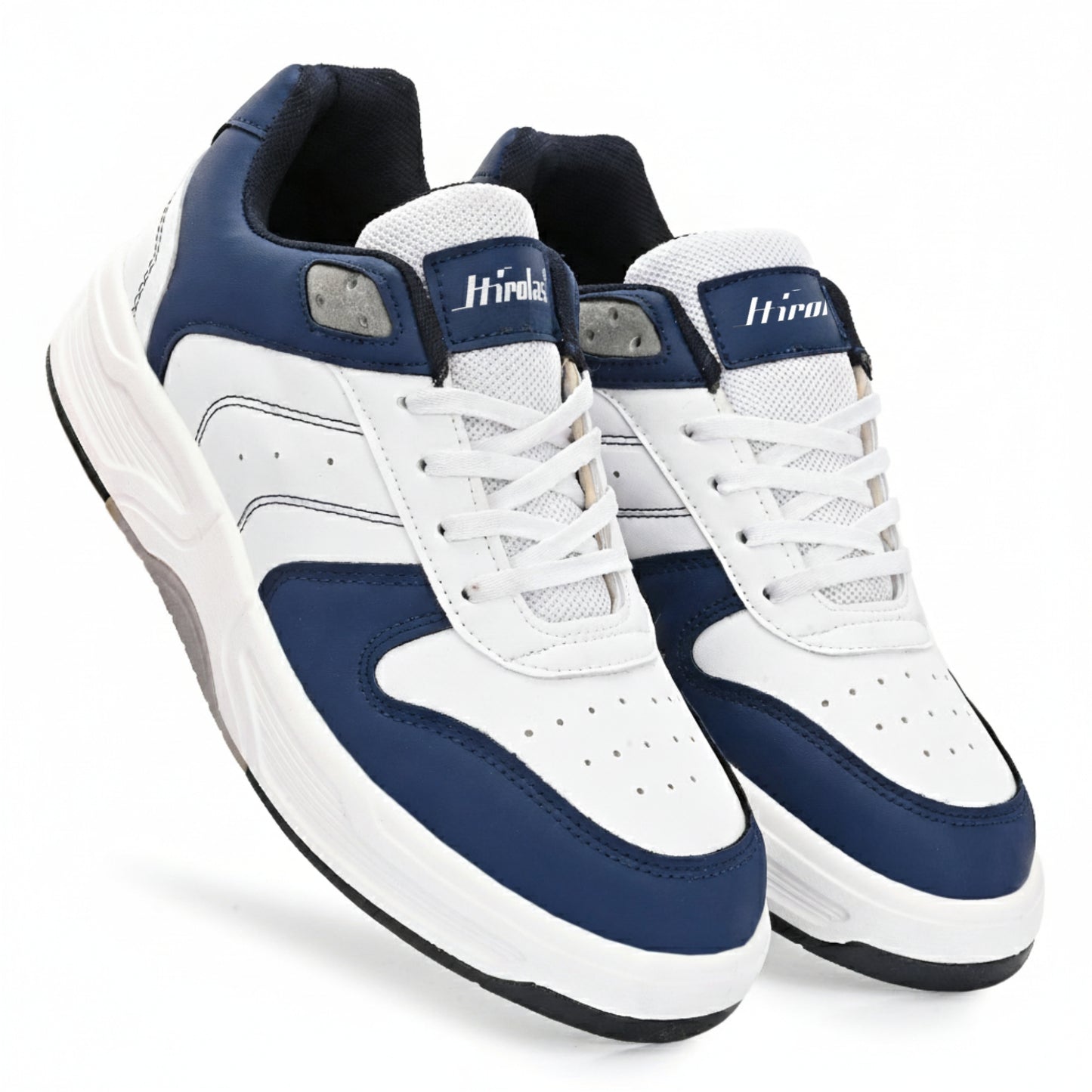 Hirolas Men's Blue & White Casual Sneaker Comfortable Daily Wear Shoes with Cushioned Insole & Durable Sole HRL2084WHB