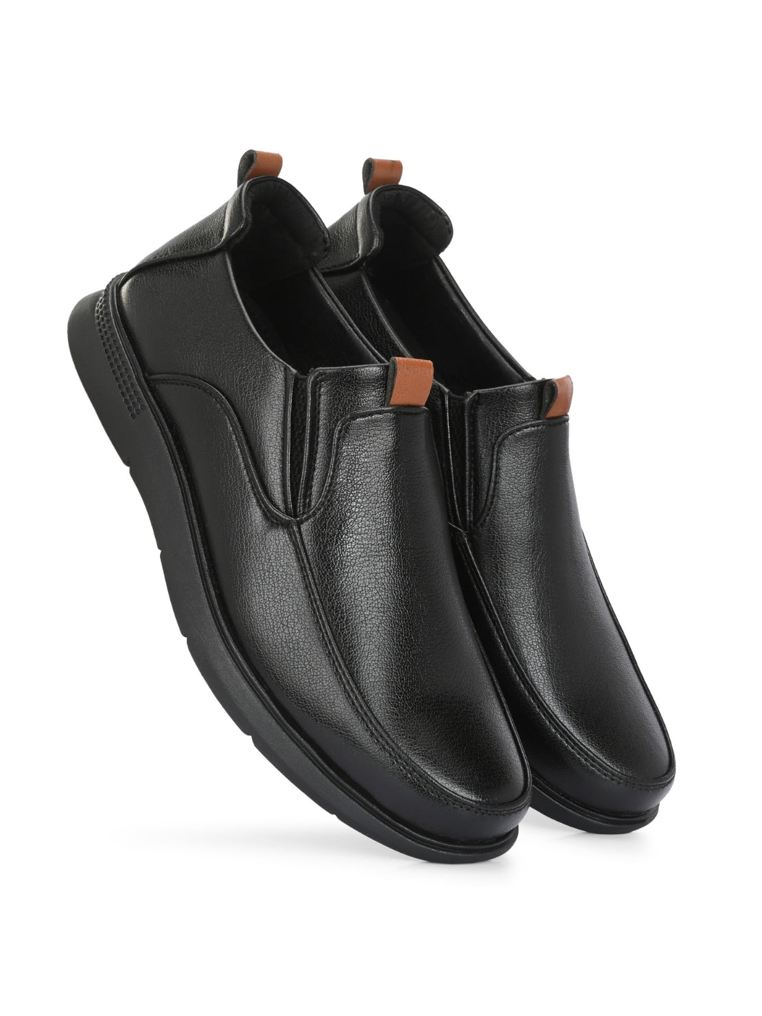 Hirolas Men's FeatherWalk Black Lightweight Semi Formal Shoes Business Casual Wear Slip-on Shoes