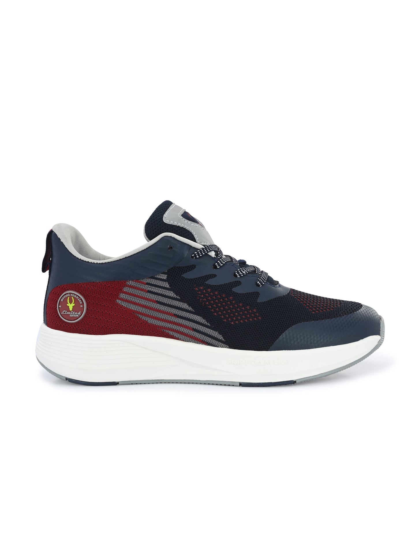 Hirolas® Men's Blue/Maroon Elite Shock Absorbing Walking Running Fitness Athletic Training Gym Fashion Sport Shoes (HRLMP01BLU)