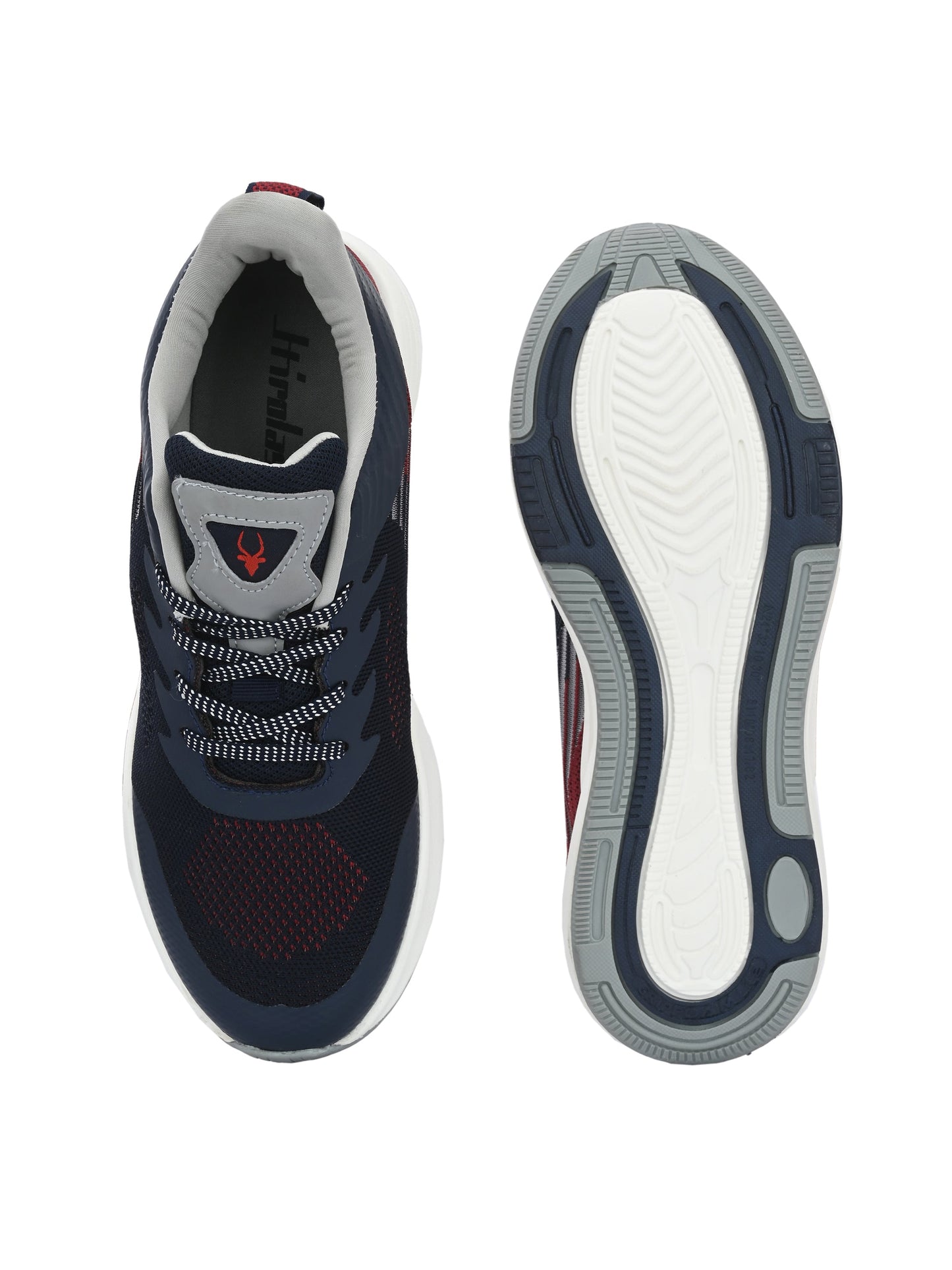 Hirolas® Men's Blue/Maroon Elite Shock Absorbing Walking Running Fitness Athletic Training Gym Fashion Sport Shoes (HRLMP01BLU)