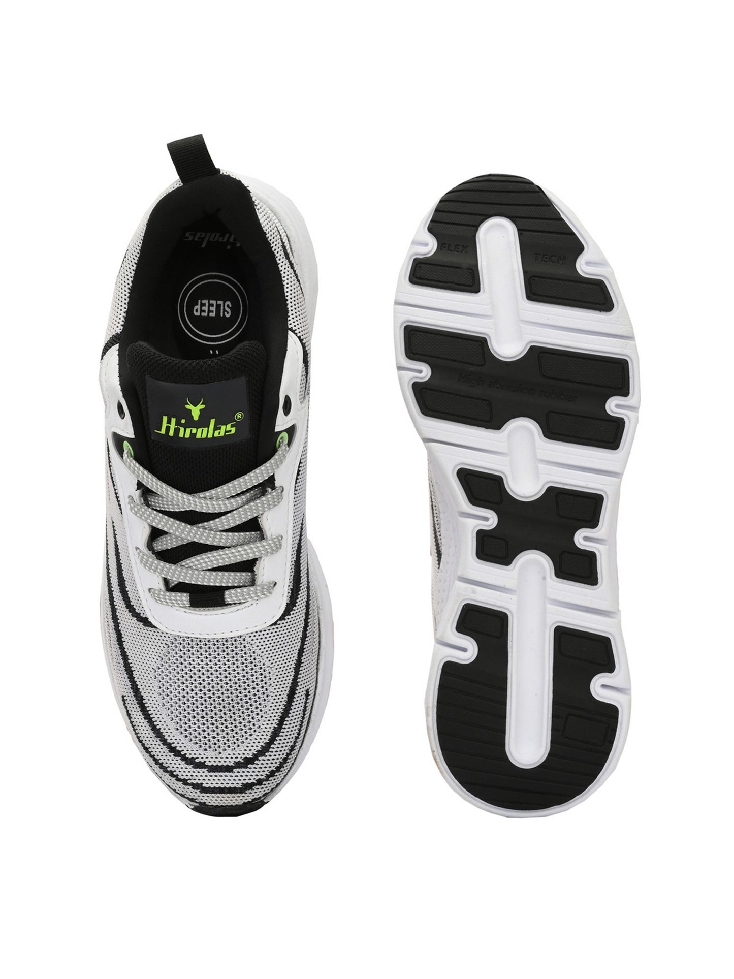 Hirolas® Men's Cloudwalk Knitted Sports Running Sneakers Shoes. - Light Grey/Black HRLMP04GRB