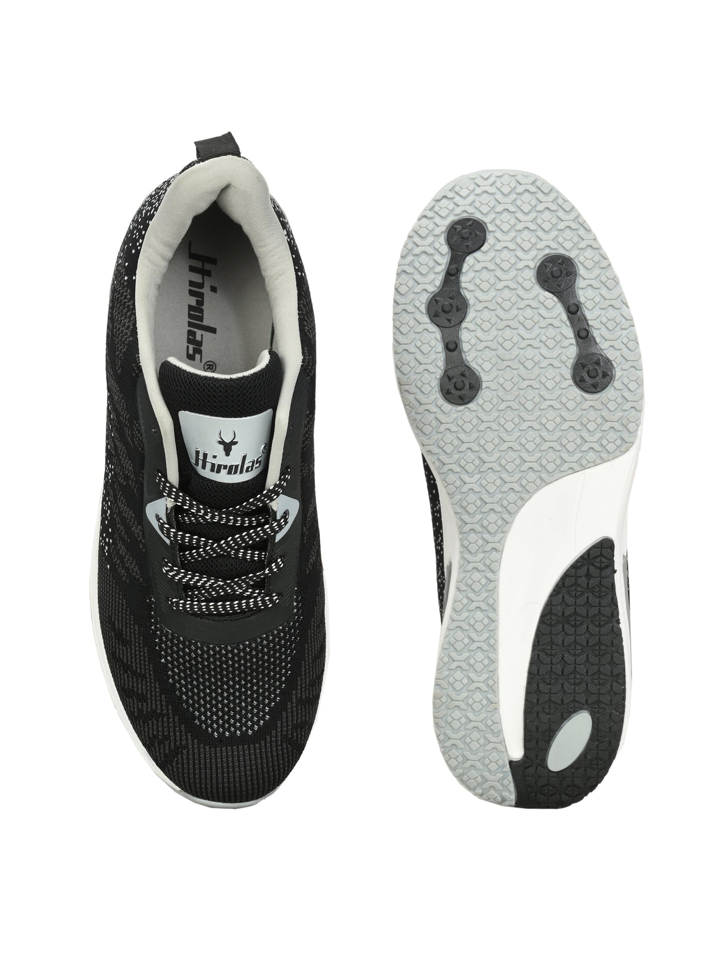 Hirolas® Men's FlexKnit Running Sport Shoes - Black HRLMP07BLK