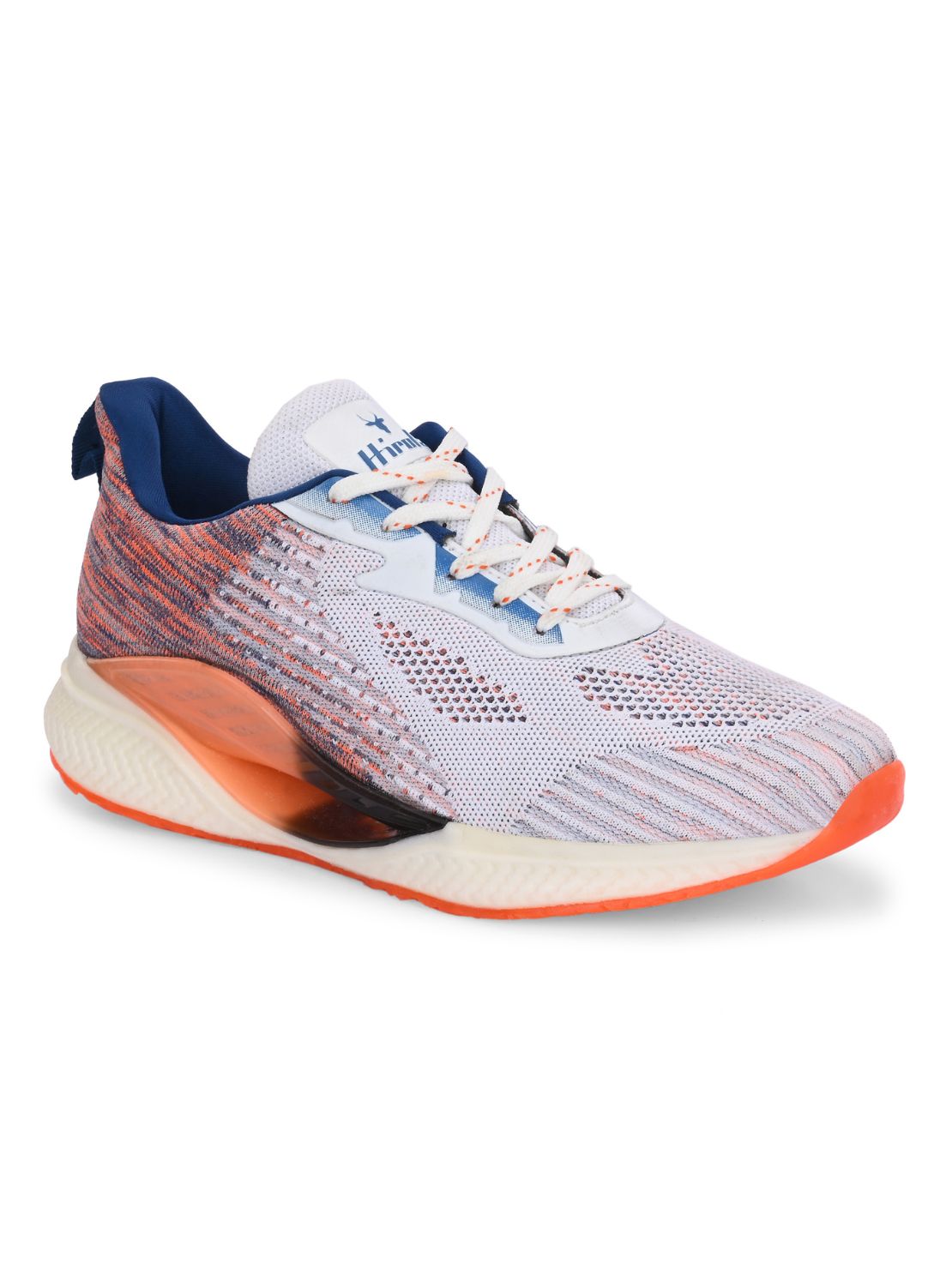 Hirolas® Men's Cloudwalk Knitted Sports Running Sport Shoes - White/Orange HRLMP11WOG