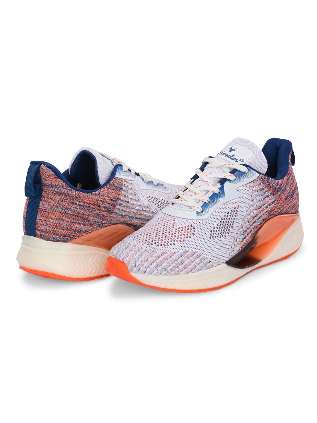 Hirolas® Men's Cloudwalk Knitted Sports Running Sport Shoes - White/Orange HRLMP11WOG