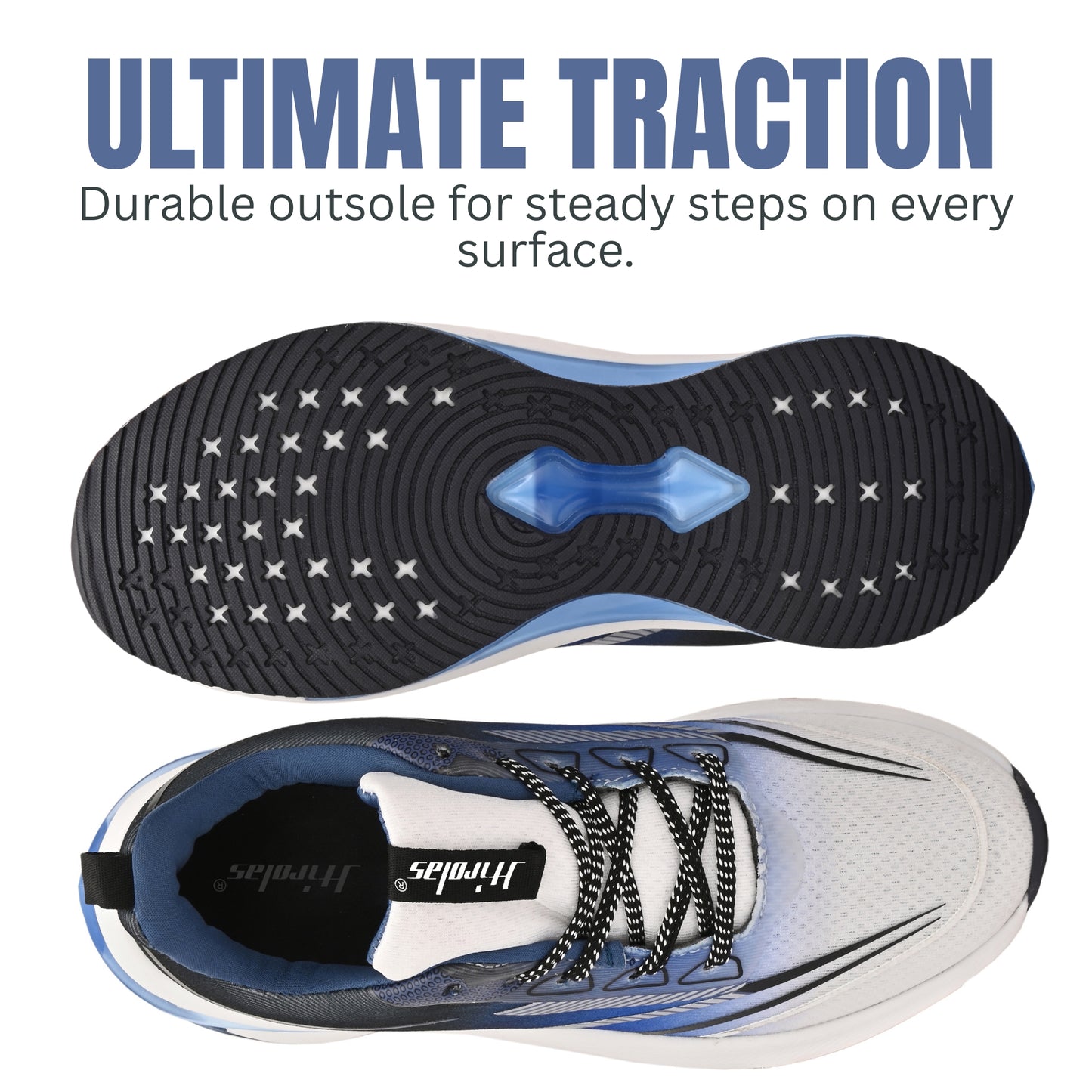 Hirolas Men's AirBlaze Mesh Running Sport Shoes Navy/White HRLMP13BLU