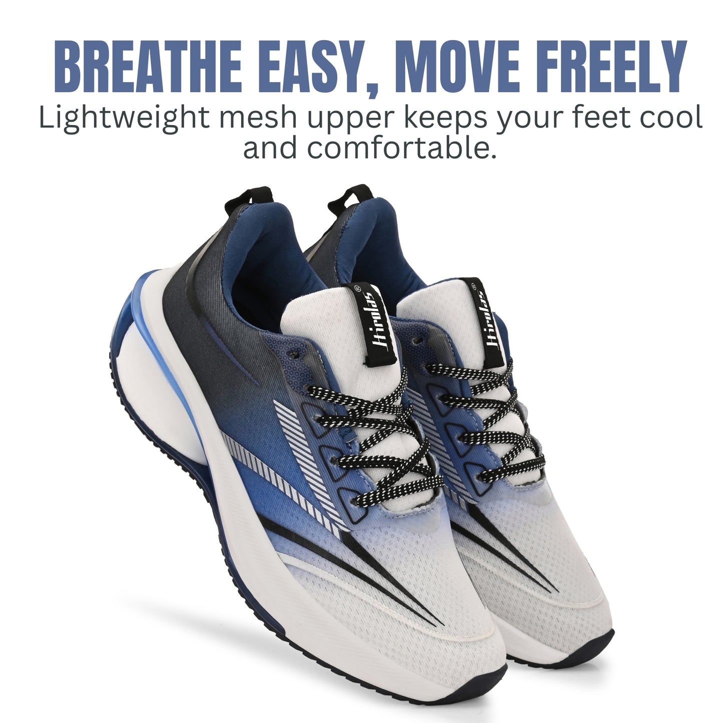 Hirolas Men's AirBlaze Mesh Running Sport Shoes Navy/White HRLMP13BLU