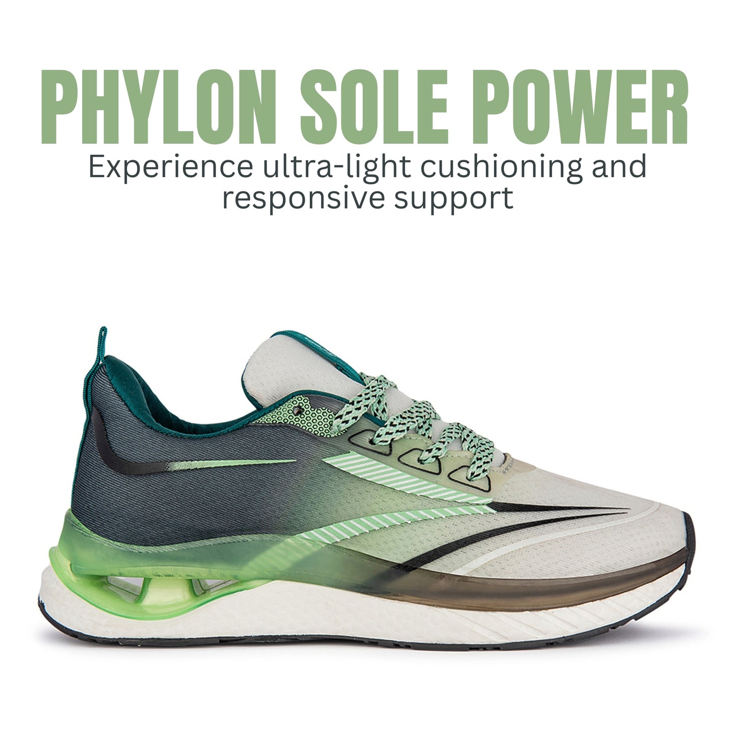 Hirolas Men's AirBlaze Mesh Running Sport Shoes Green/White HRLMP13GRN