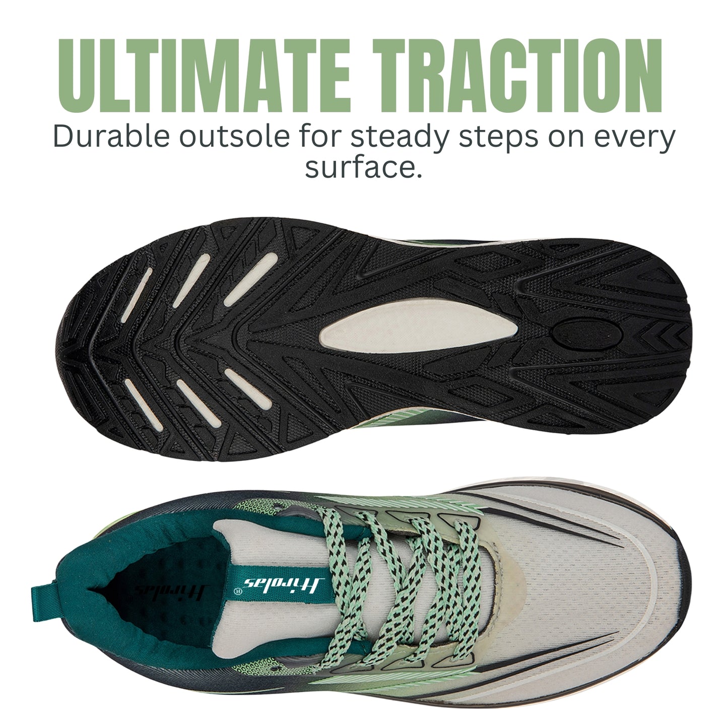 Hirolas Men's AirBlaze Mesh Running Sport Shoes Green/White HRLMP13GRN