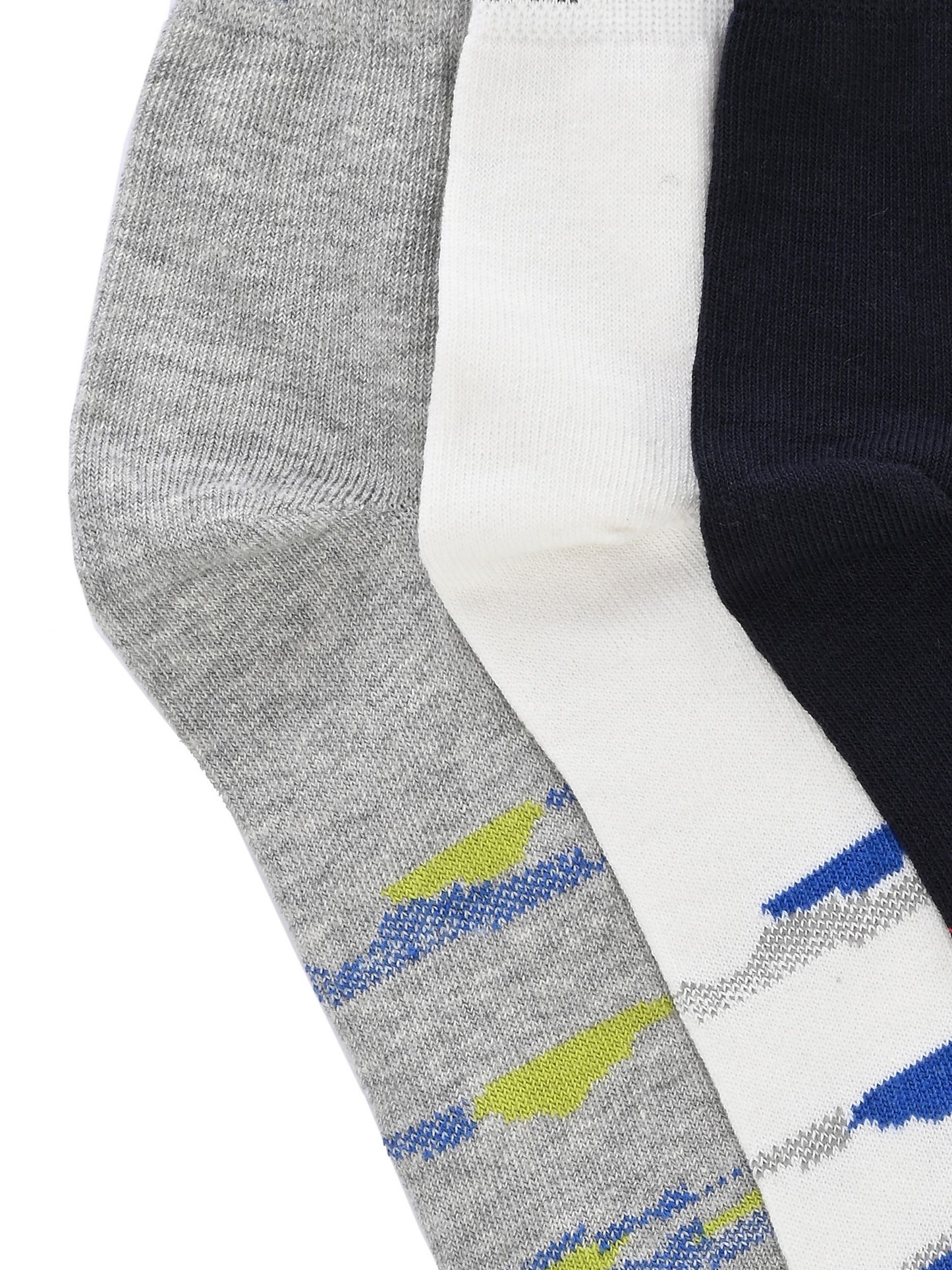 Hirolas Cotton Anti-Odour Breathable Antibacterial cushioned Gym, Sports, Running Ankle length Socks for Men (Free Size) | Made with 100% Combed Cotton and Spandex (Navy, Light Grey, White) - Pack of 3 socks
