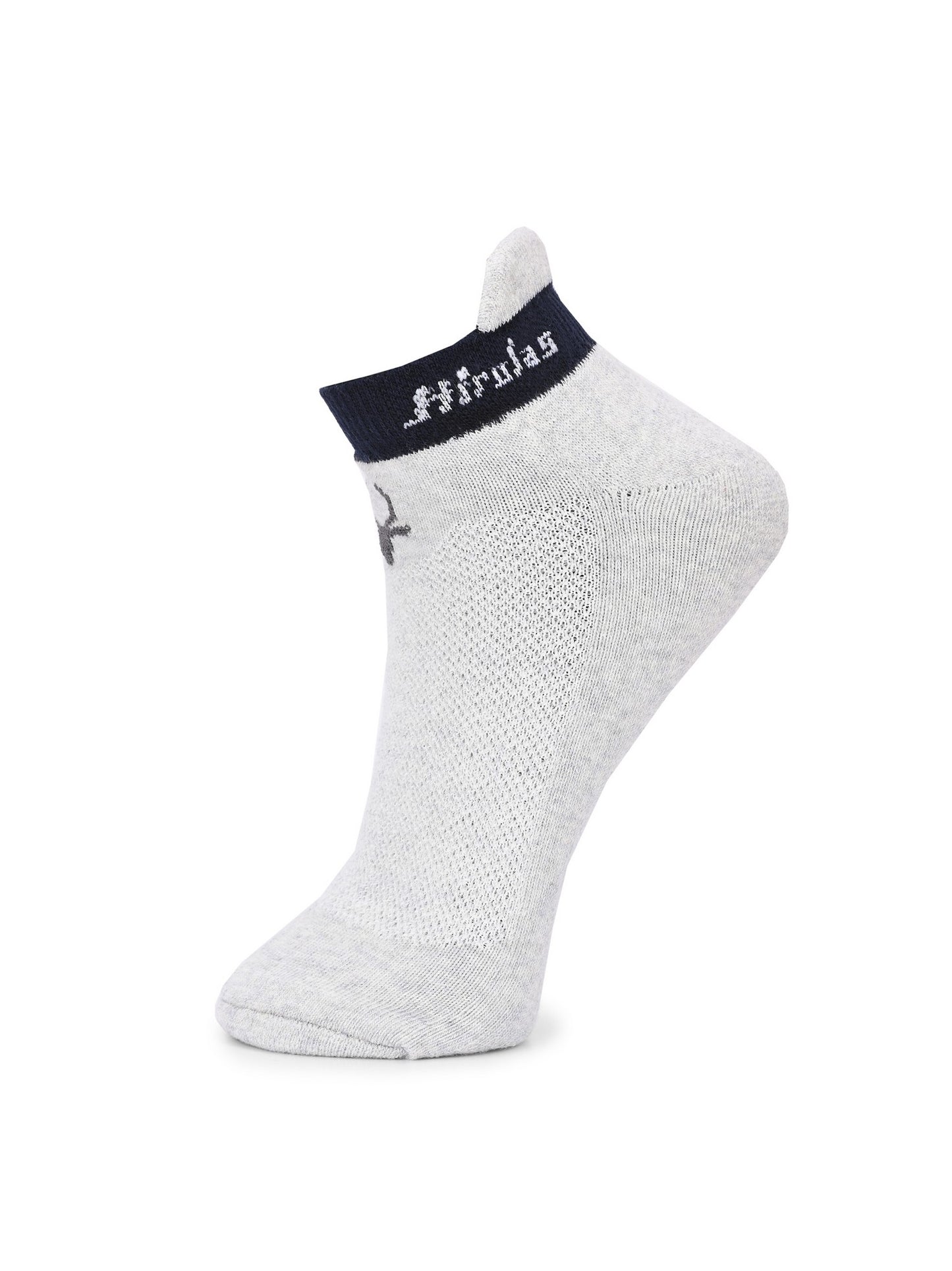 Hirolas thick cotton Half Terry cushioned Anti-Odour Breathable Antibacterial Gym, Running, Performance Athletic Running Ankle length Sports Socks for Men (Free Size) | Made with 100% Combed Cotton and Spandex (Black, Navy, White) - Pack of 3 socks