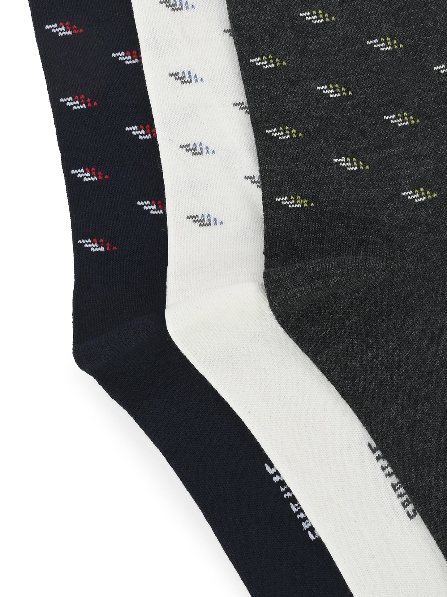 Hirolas Cotton Anti-Odour Breathable Antibacterial business Formal/office wear Crew full length Socks for Men (Free Size) | Made with 100% Combed Cotton and Spandex (Navy, White, Grey) - Pack of 3 socks