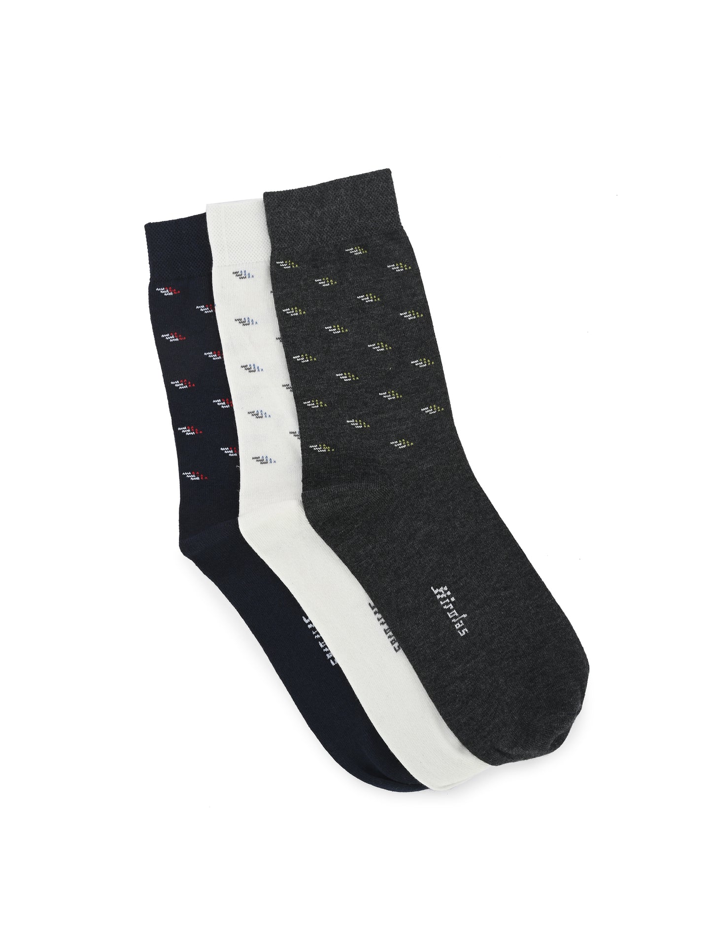 Hirolas Cotton Anti-Odour Breathable Antibacterial business Formal/office wear Crew full length Socks for Men (Free Size) | Made with 100% Combed Cotton and Spandex (Navy, White, Grey) - Pack of 3 socks