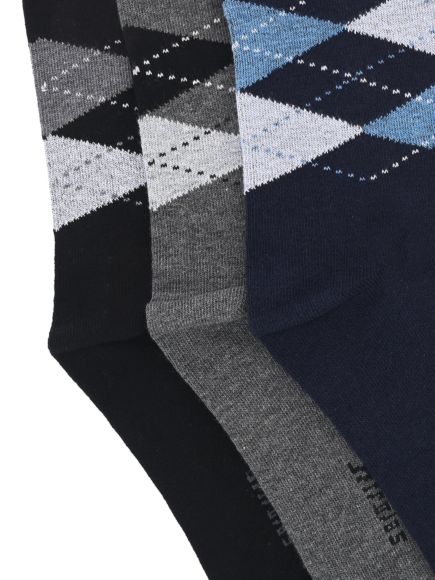 Hirolas Cotton Anti-Odour Breathable Antibacterial business Formal/office wear Crew full length Socks for Men (Free Size) | Made with 100% Combed Cotton and Spandex (Navy, Black, Grey) - Pack of 3 socks