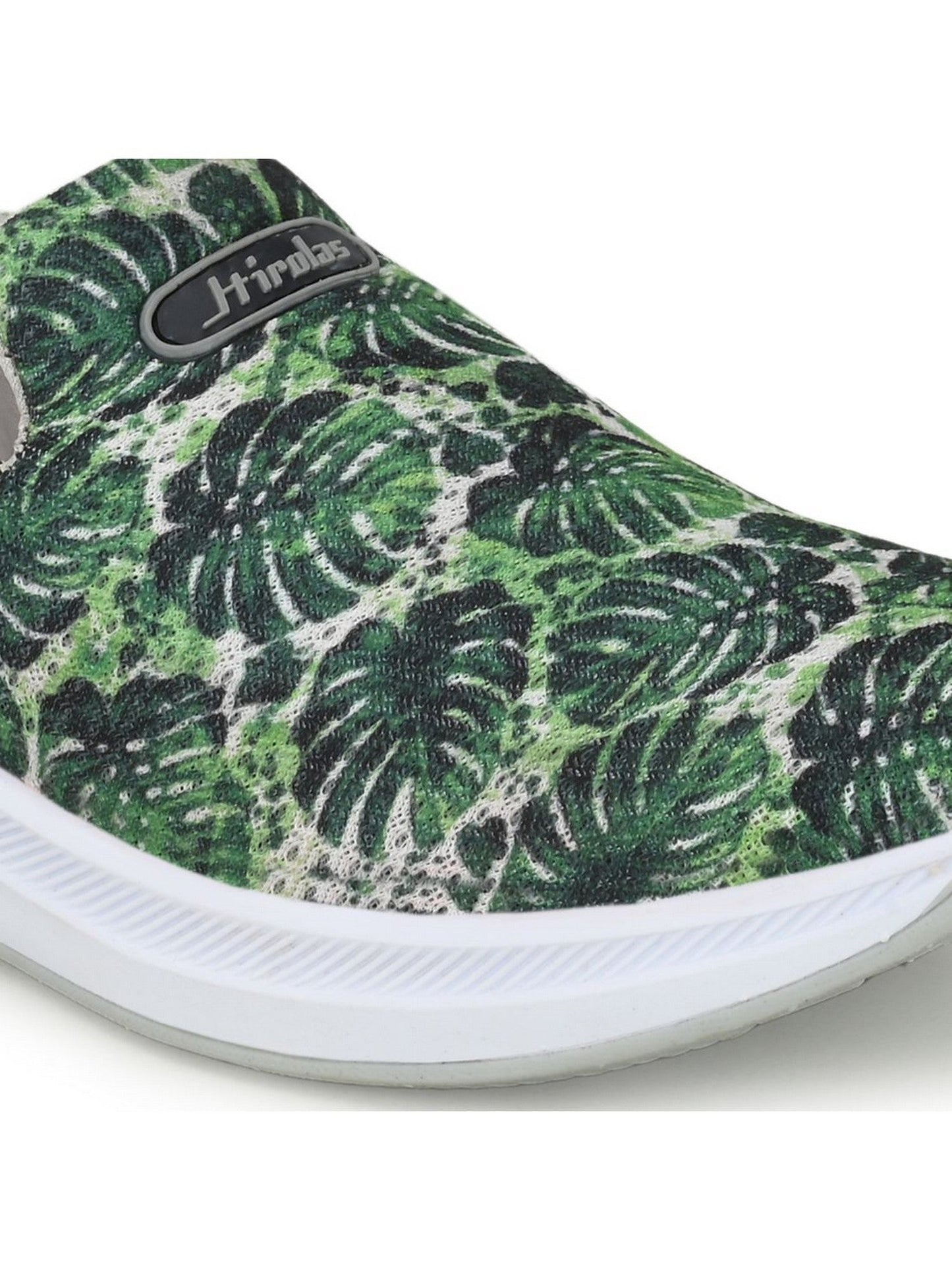 Hirolas Women Printed Green Mesh Fitness Slip-On Walking Sports Shoes (HRLWF11GRN)