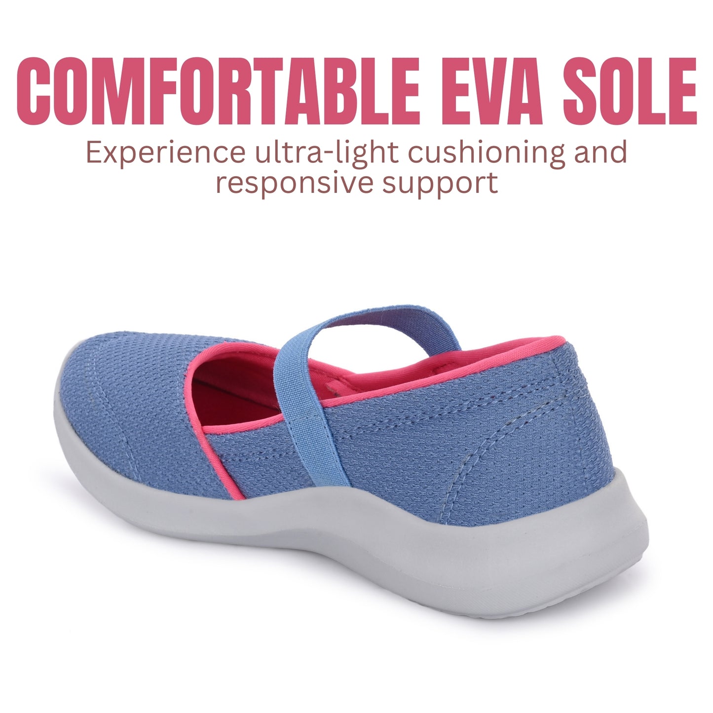Hirolas Women Sky Blue Walking Sports_Shoes Without Laces Lightweight Sports Ballerina Flats -HRLWF20SBU