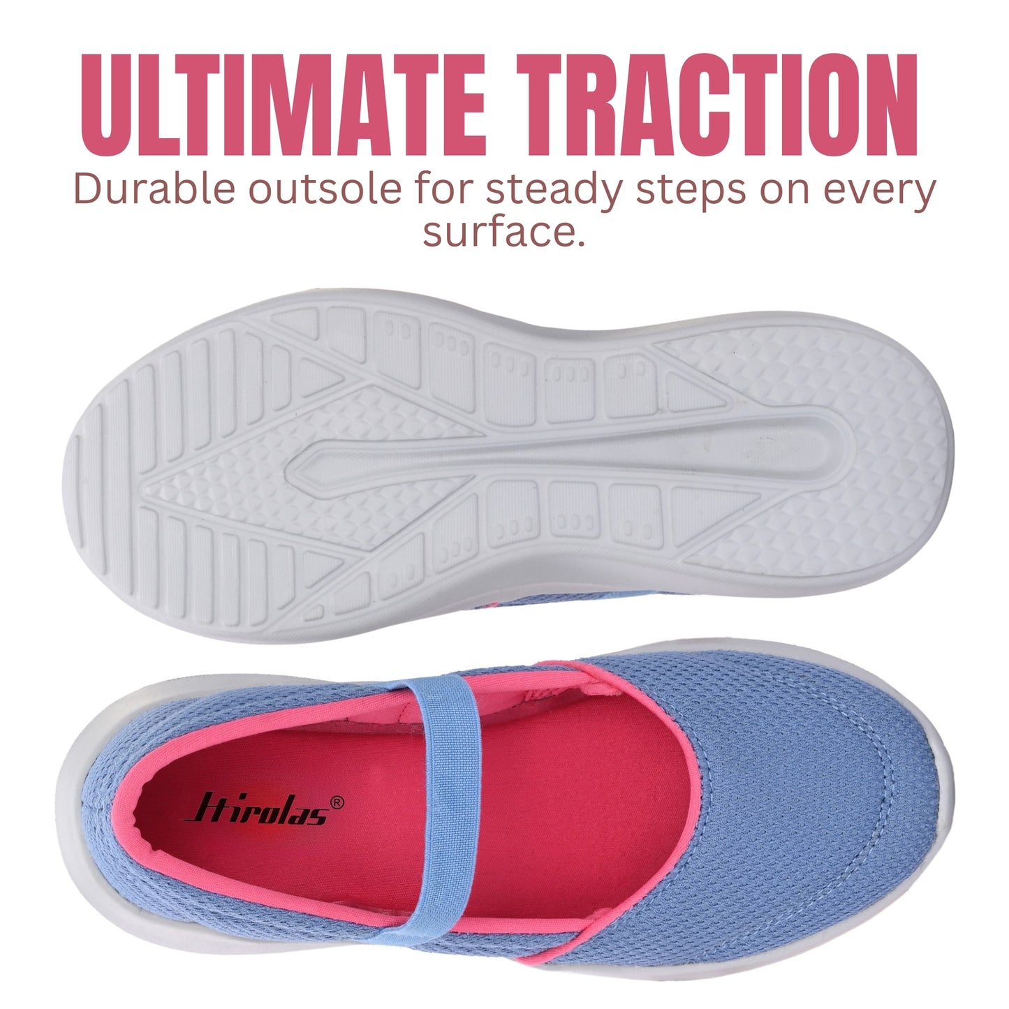 Hirolas Women Sky Blue Walking Sports_Shoes Without Laces Lightweight Sports Ballerina Flats -HRLWF20SBU