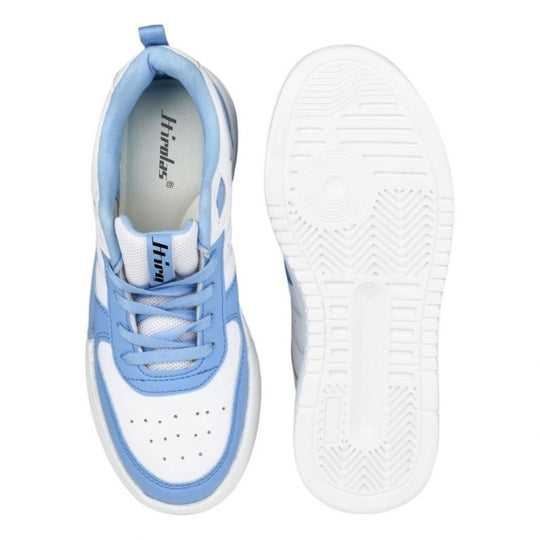 Hirolas Urbania Women Everyday Comfort Sneaker Shoes - White/Blue