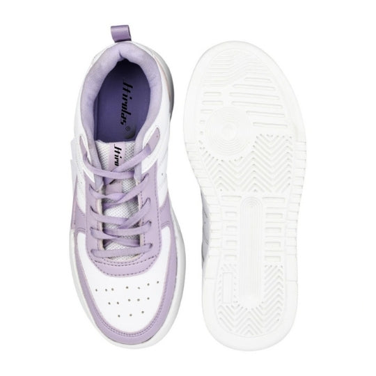 Hirolas Urbania Women Everyday Comfort Sneaker Shoes - White/Purple
