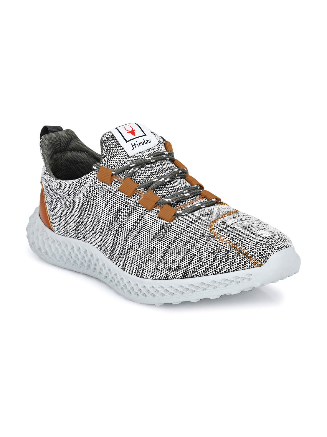 Hirolas® Men's Grey Mesh Running/Walking/Gym Lace Up Sport Shoes (HRL2026GRY)