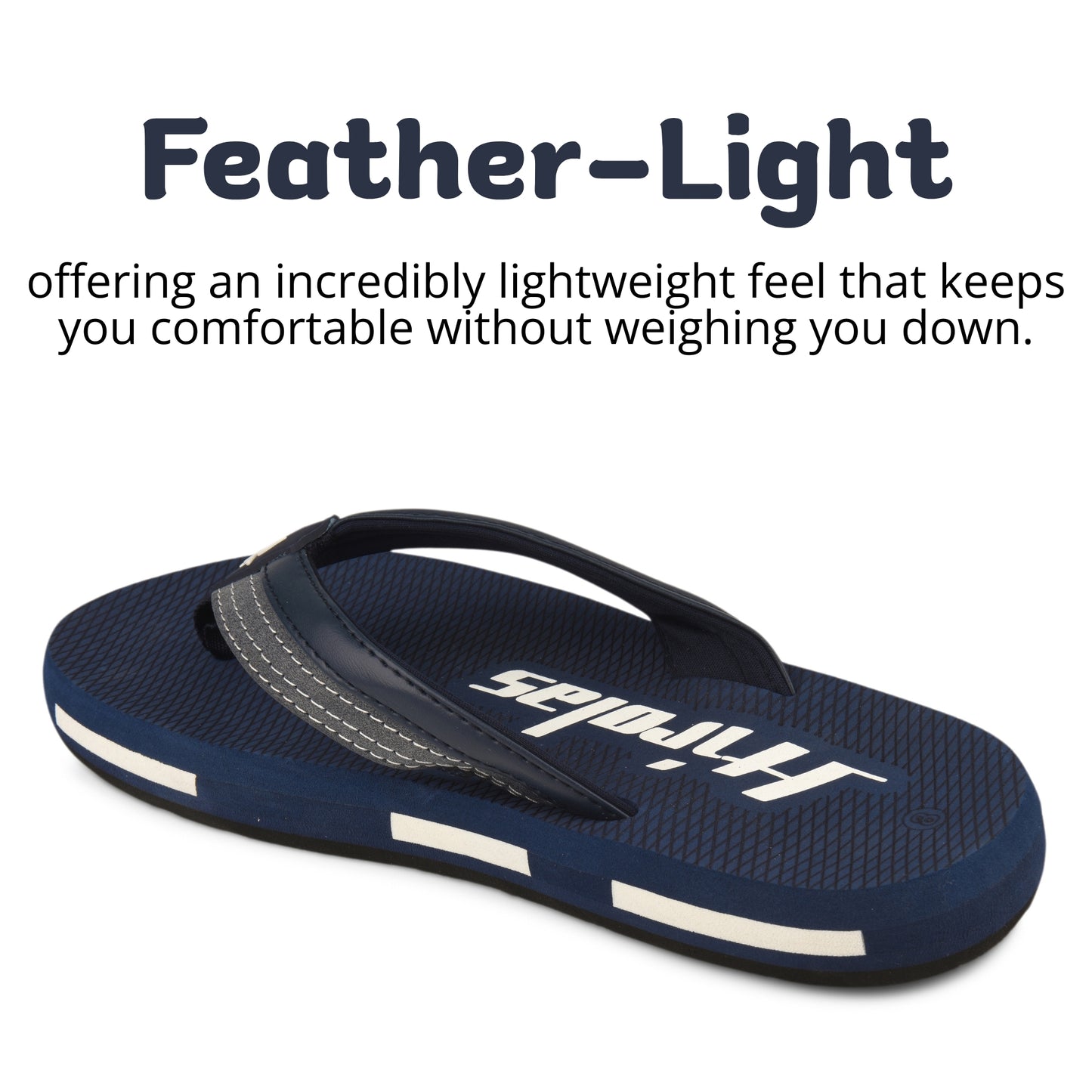 Hirolas Men’s Blue EVA Flip Flops Lightweight Casual Slippers for Daily & Beach Wear -HROFF36BLU