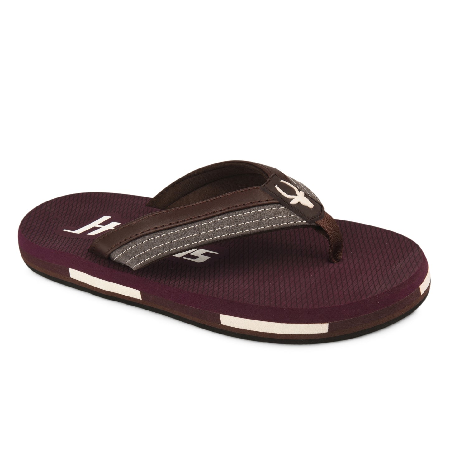 Hirolas Men’s Maroon EVA Flip Flops Lightweight Casual Slippers for Daily & Beach Wear -HROFF36MRN