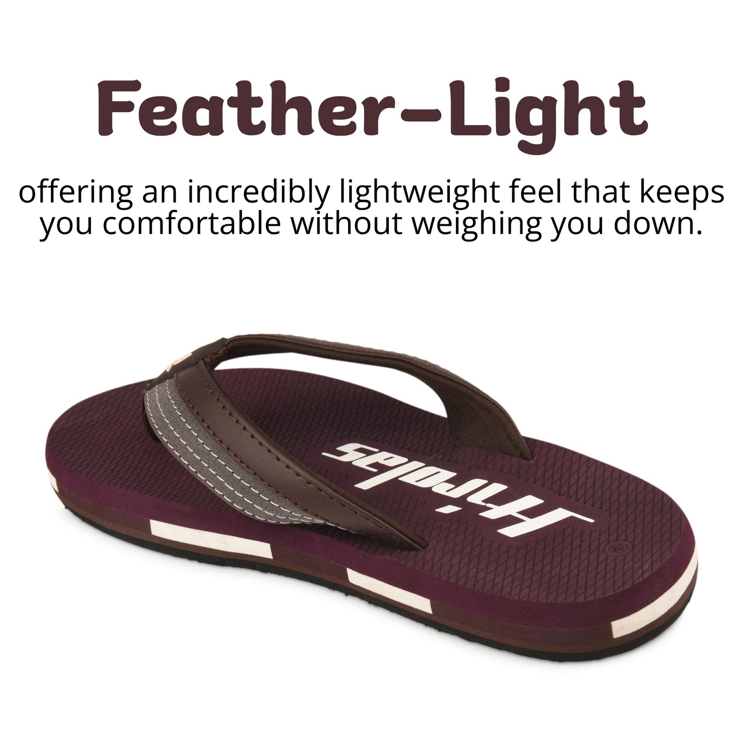 Hirolas Men’s Maroon EVA Flip Flops Lightweight Casual Slippers for Daily & Beach Wear -HROFF36MRN