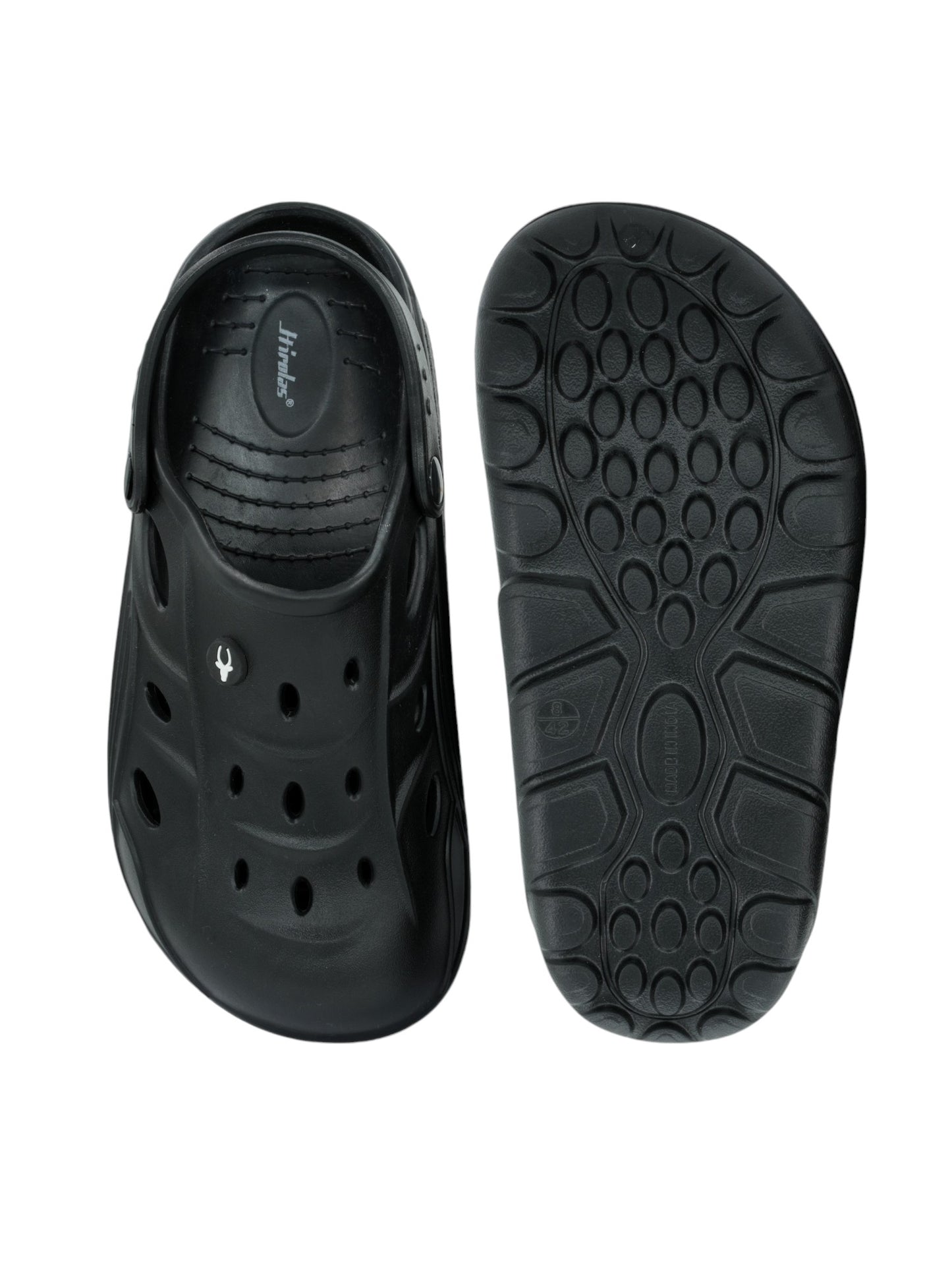 Hirolas® Men’s Cushioned Fluffy Ultra-Comfort Clogs Sliders - Black HROMCL08BLK