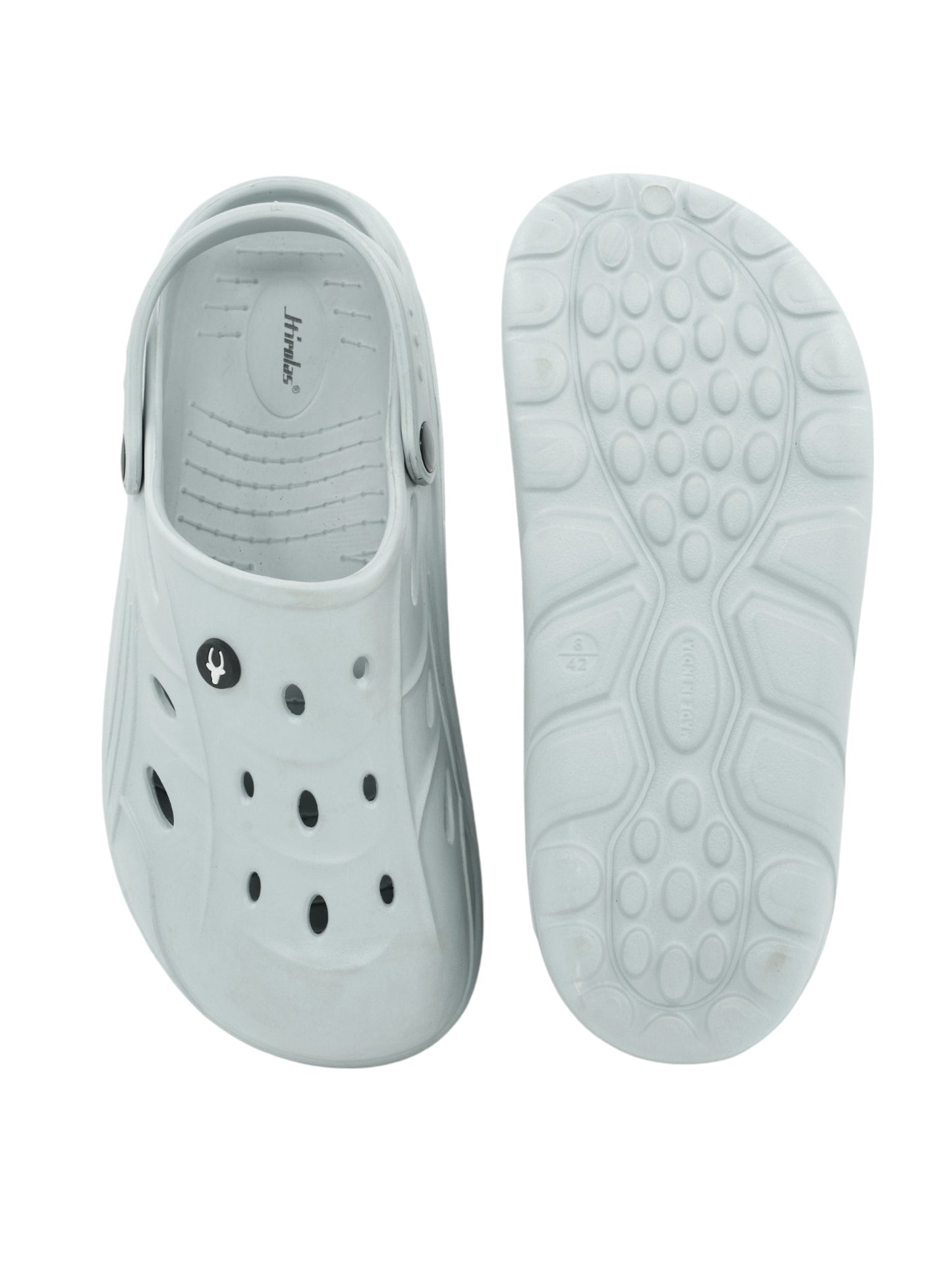 Hirolas® Men’s Cushioned Fluffy Ultra-Comfort Clogs Sliders - Light Grey HROMCL08LGRY