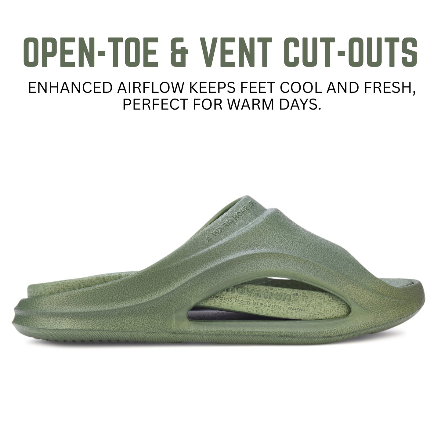 Hirolas Men’s EVA Sliders with Detachable Insole – Lightweight, Washable & Stylish Flip-Flops HROSL04GRN