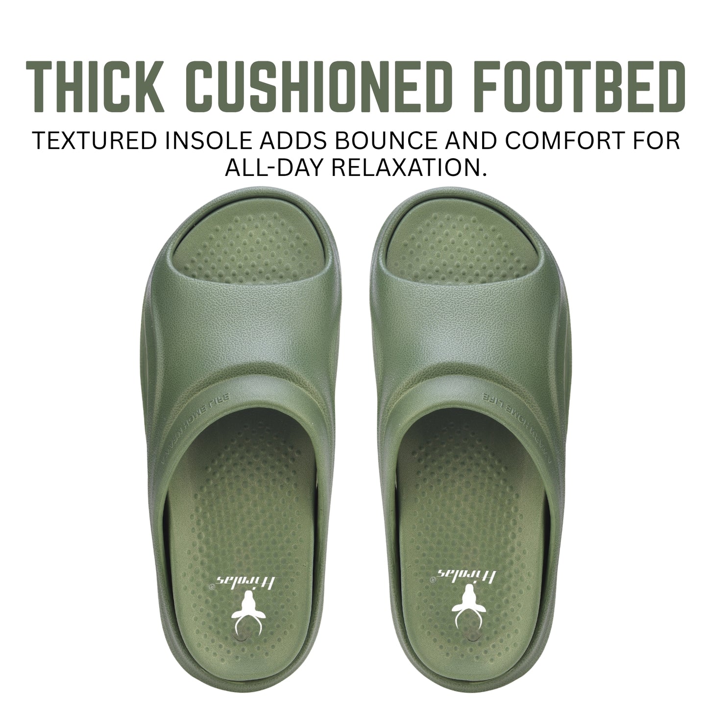 Hirolas Men’s EVA Sliders with Detachable Insole – Lightweight, Washable & Stylish Flip-Flops HROSL04GRN