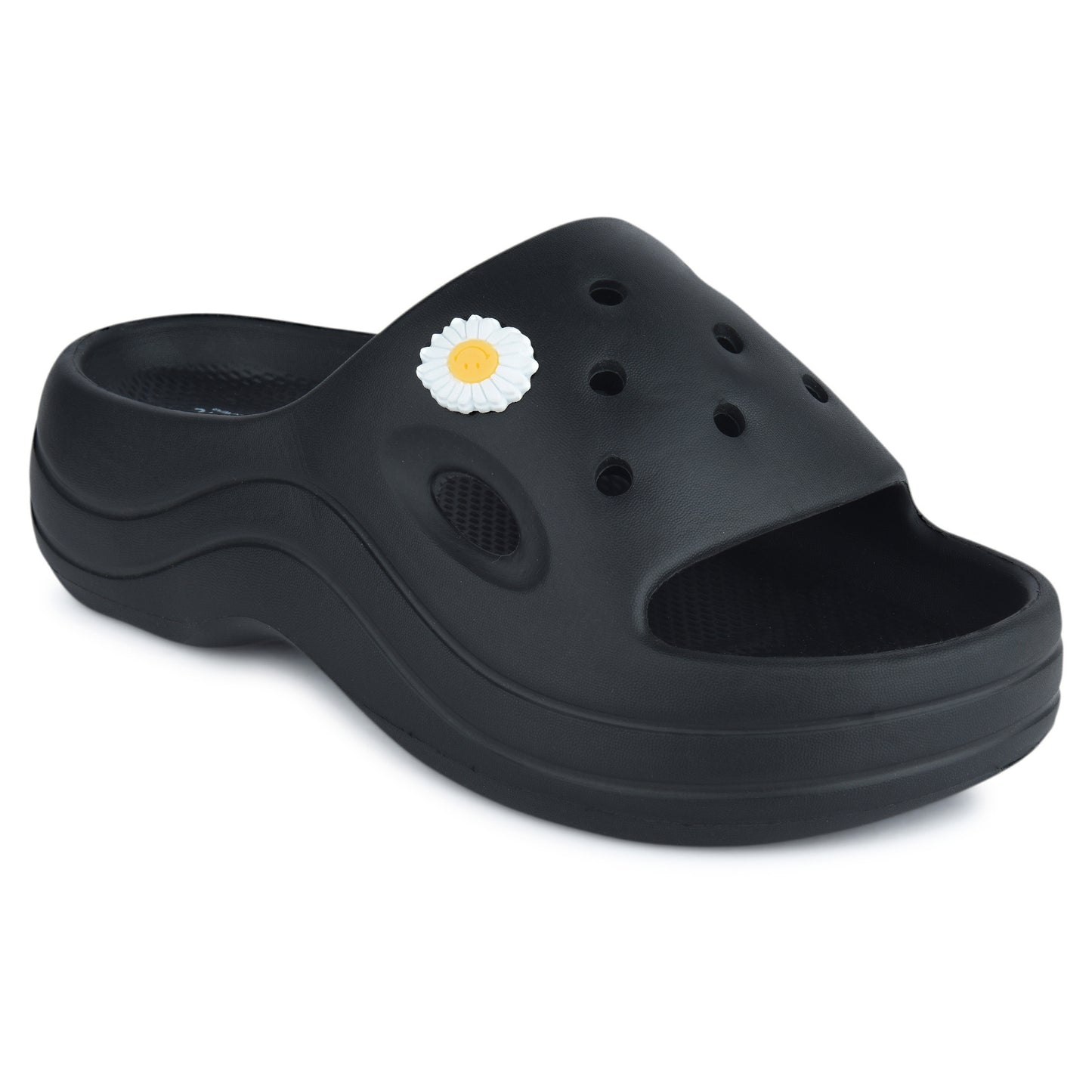 Hirolas Women Flatform EVA Sliders – Cushioned, Stylish & Water-Friendly Flip_Flops HROWSL05BLK