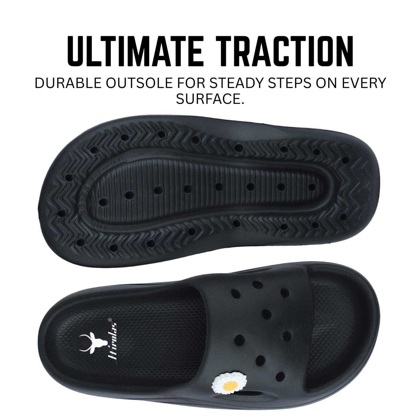 Hirolas Women Flatform EVA Sliders – Cushioned, Stylish & Water-Friendly Flip_Flops HROWSL05BLK