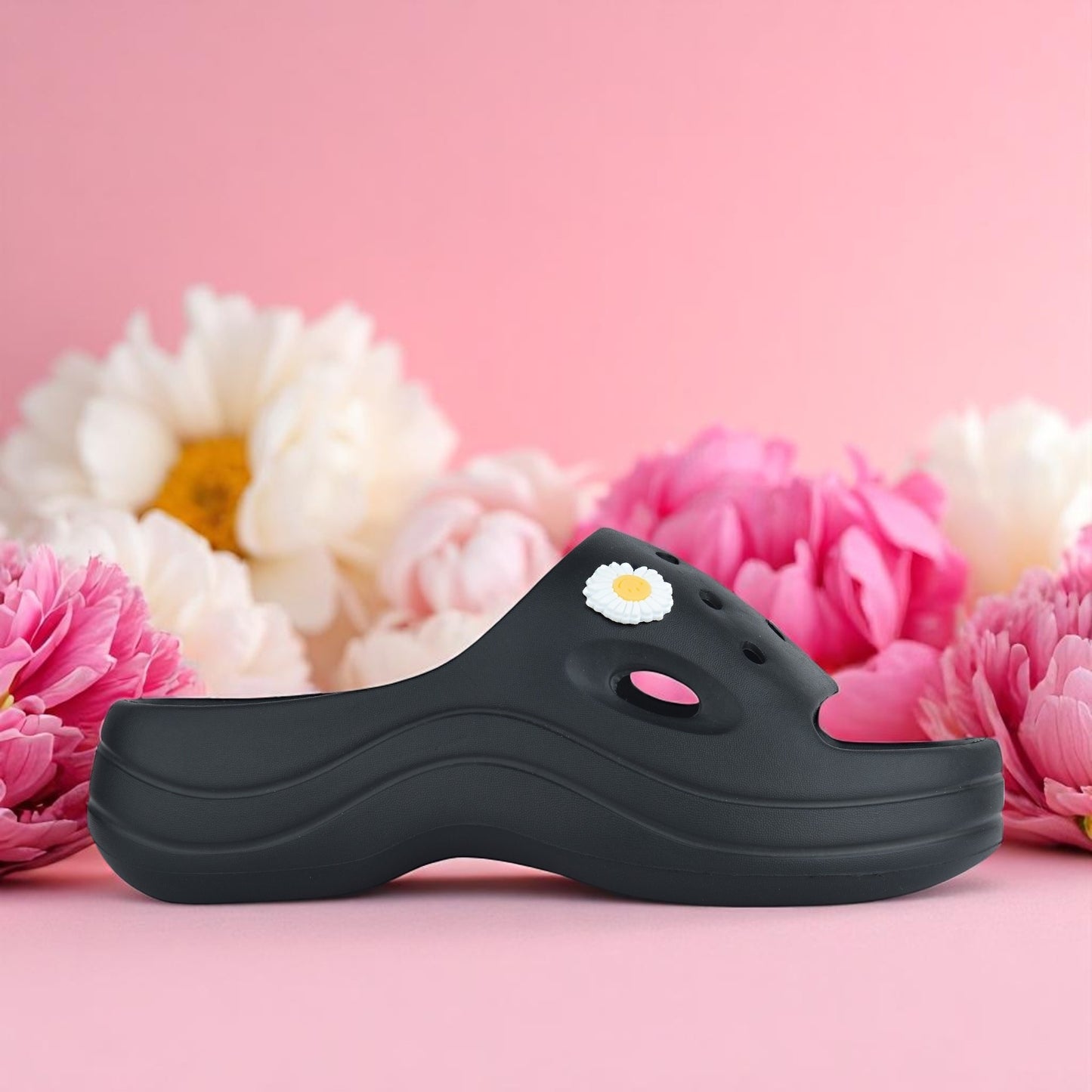 Hirolas Women Flatform EVA Sliders – Cushioned, Stylish & Water-Friendly Flip_Flops HROWSL05BLK