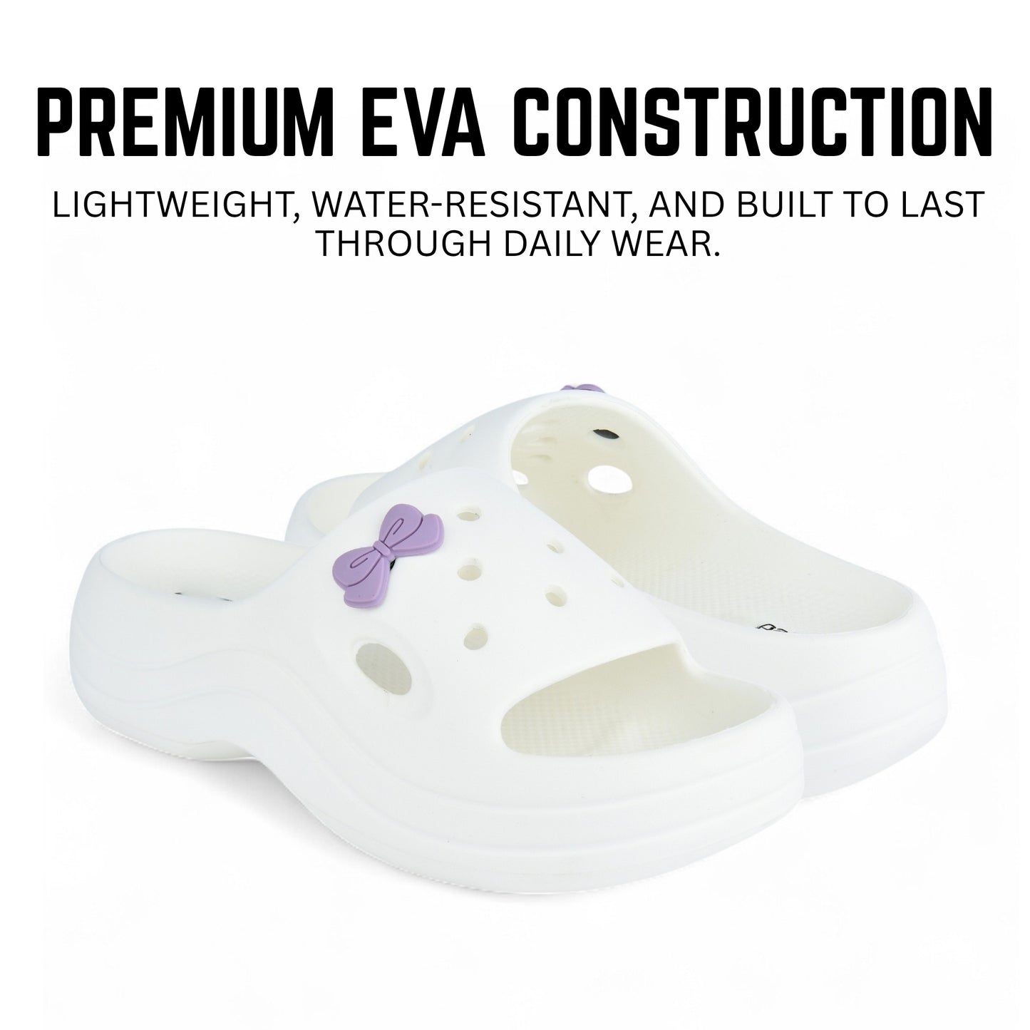Hirolas Women Flatform EVA Sliders – Cushioned, Stylish & Water-Friendly Flip_Flops HROWSL05WHT