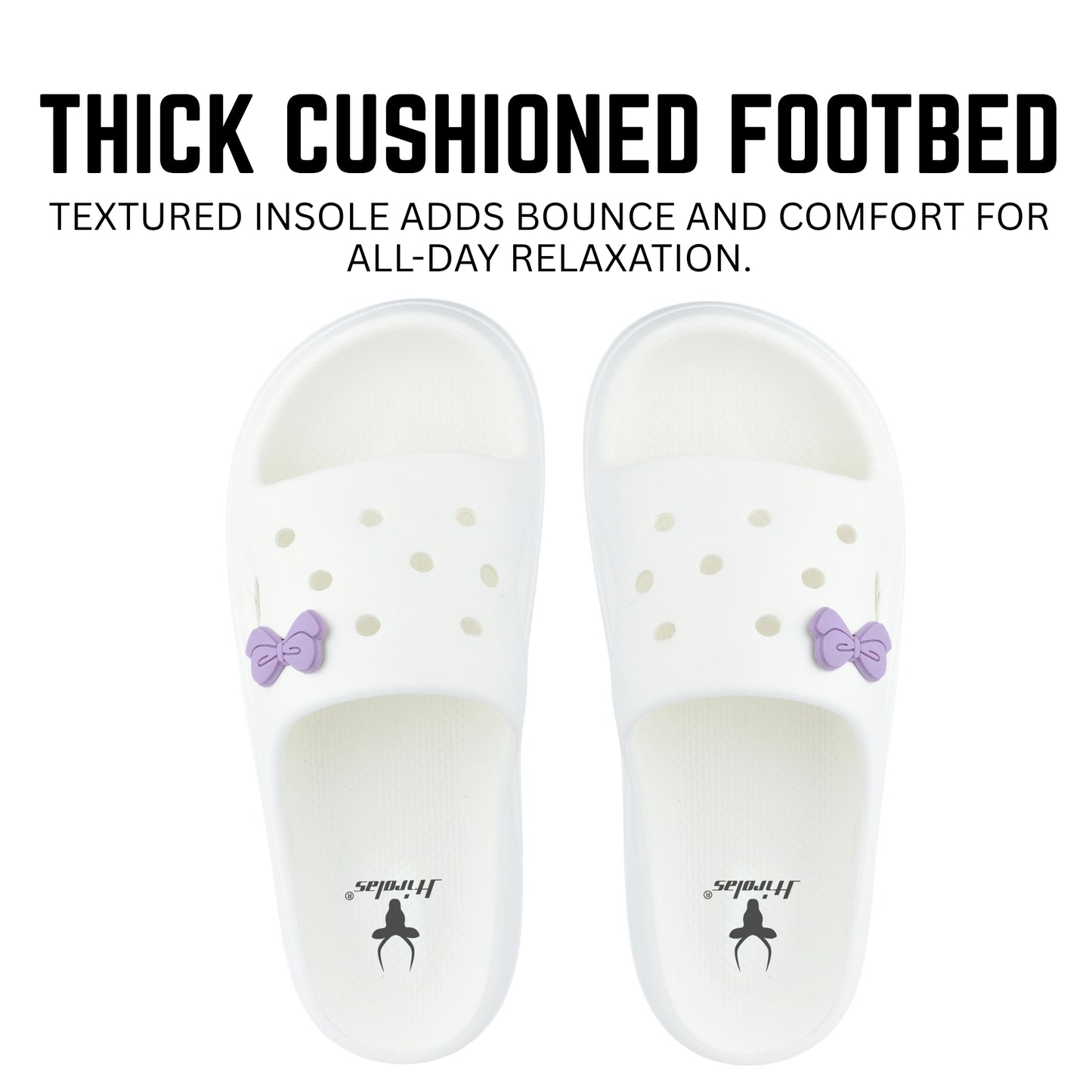 Hirolas Women Flatform EVA Sliders – Cushioned, Stylish & Water-Friendly Flip_Flops HROWSL05WHT